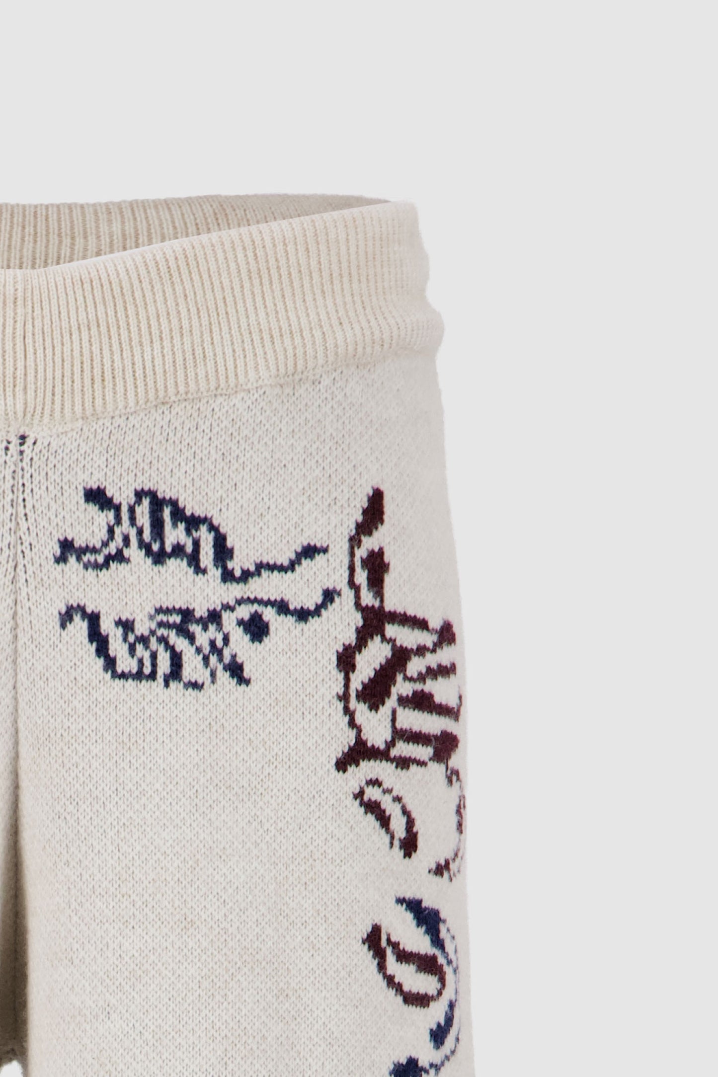 Knitted Jacquard Pants - Egret