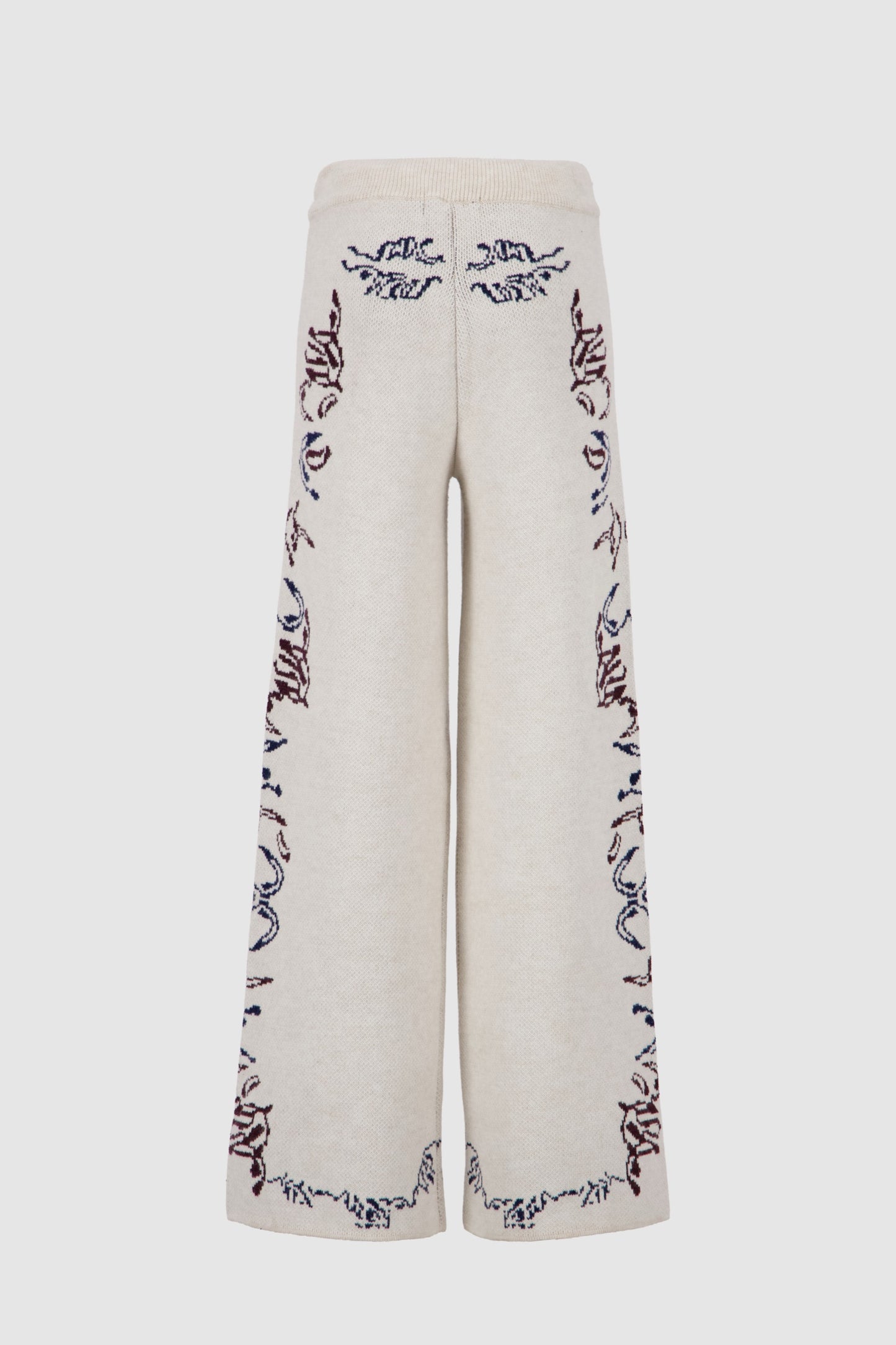 Knitted Jacquard Pants - Egret