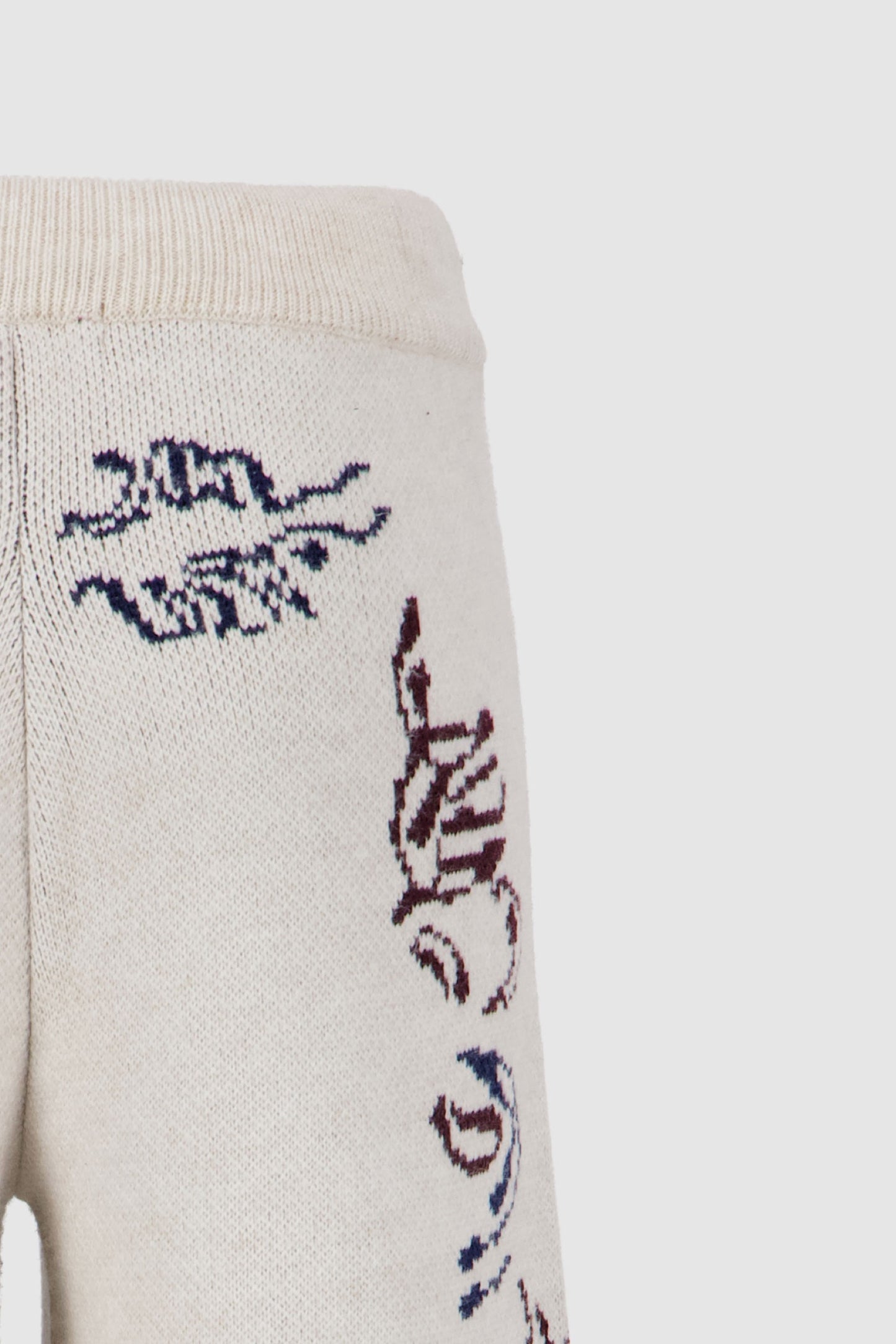 Knitted Jacquard Pants - Egret