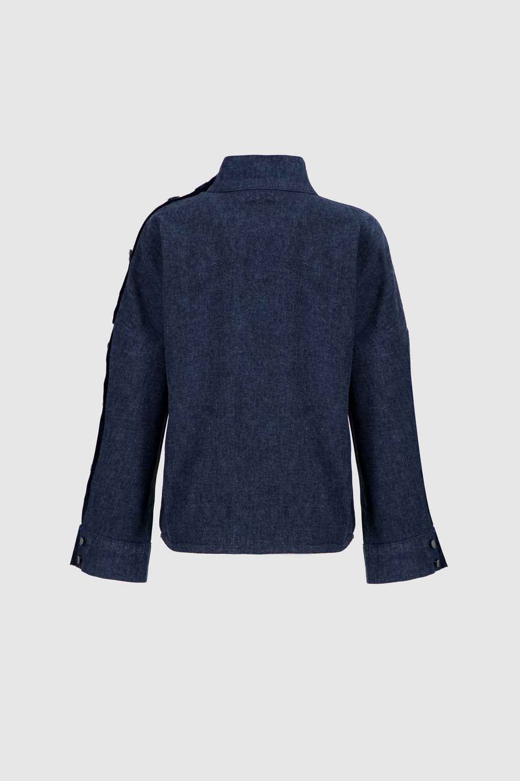 Shirt with Side Buttons - Indigo Wash
