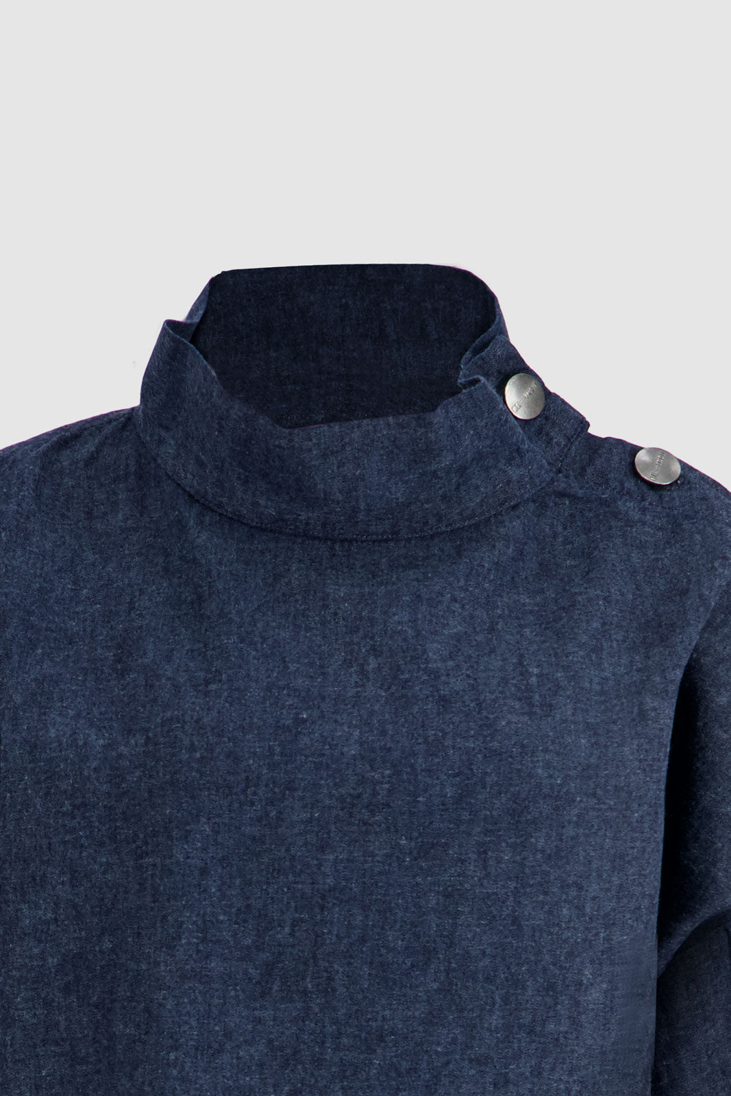 Shirt with Side Buttons - Indigo Wash