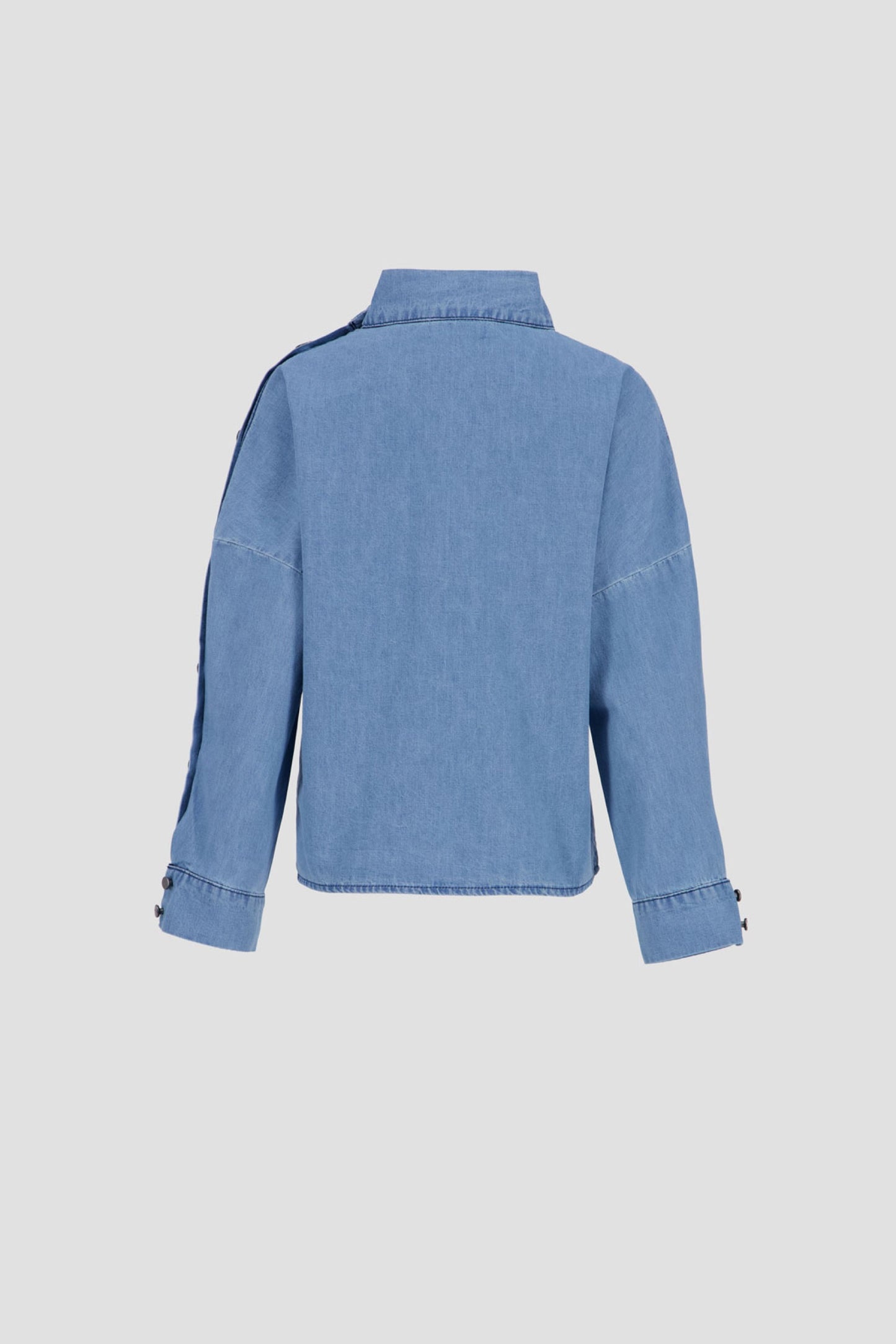 Shirt with Side Buttons - Blue Wash