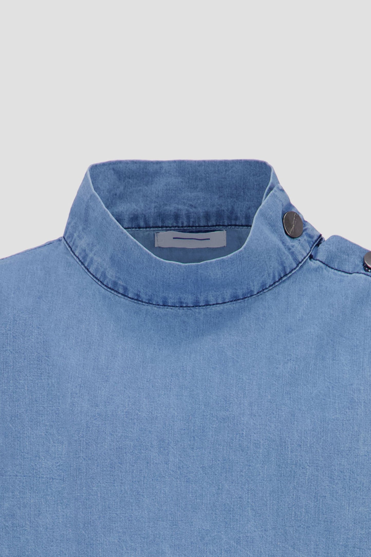Shirt with Side Buttons - Blue Wash