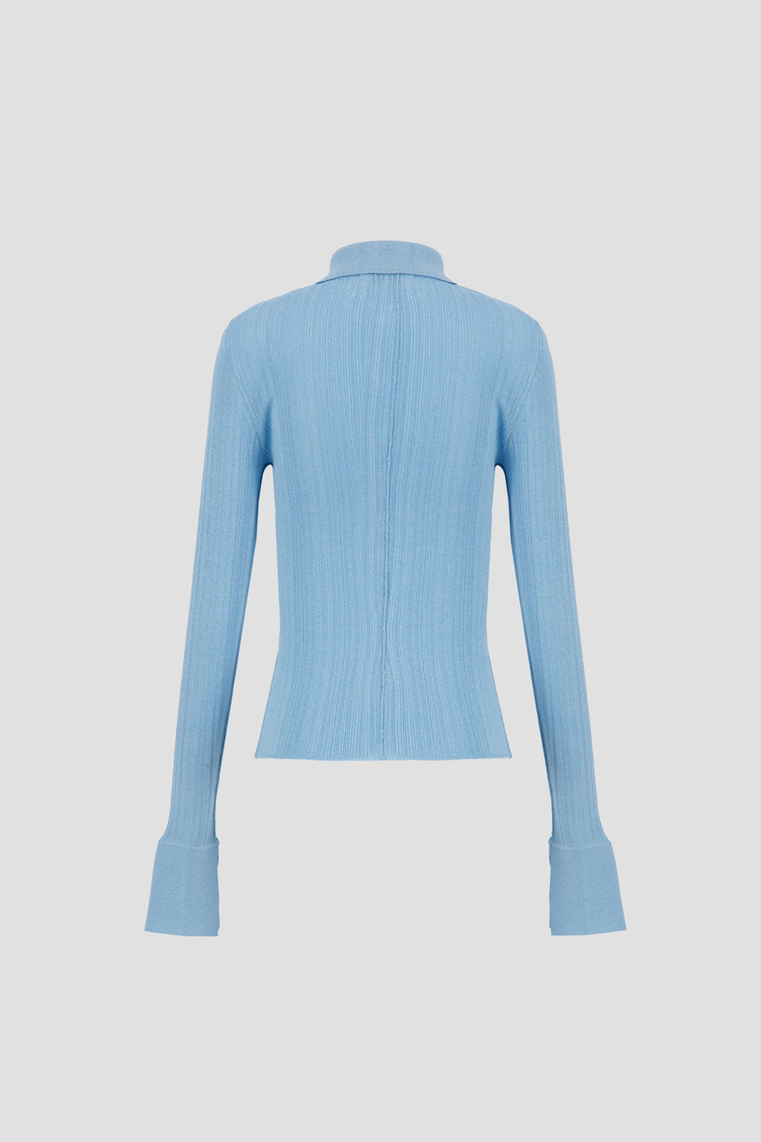 Shirt With Sleeve Cuff Slit - Blue