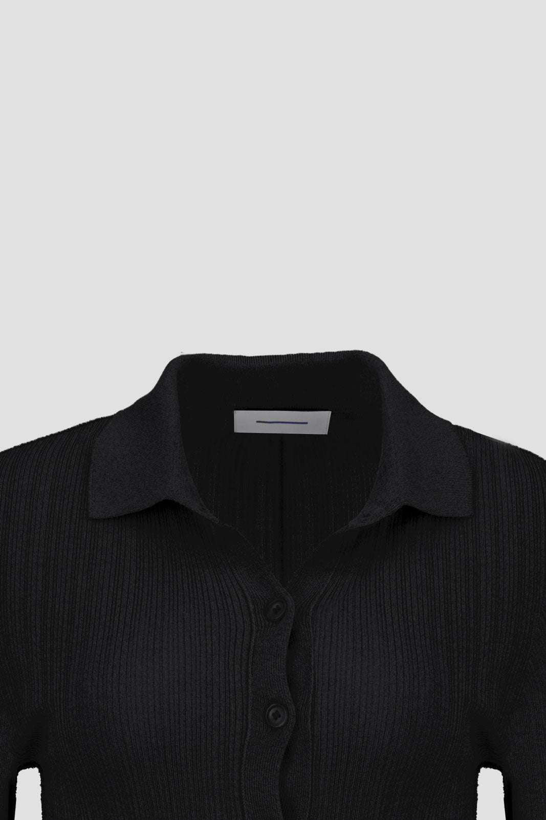 Shirt With Sleeve Cuff Slit - Black