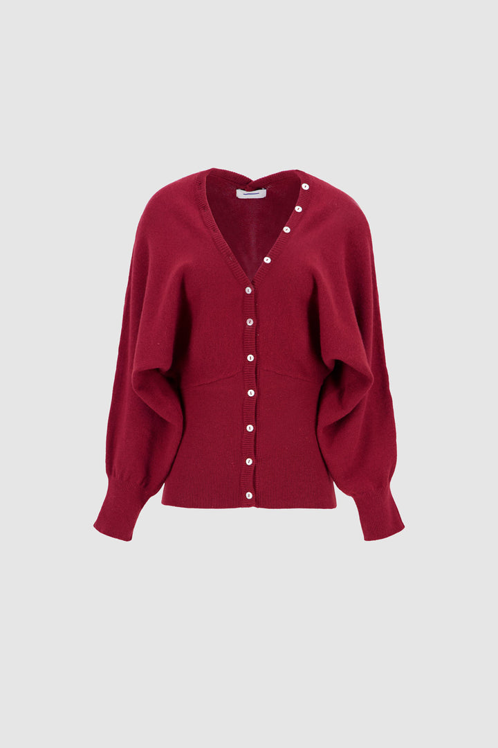 Cinched Cardi - Burgundy
