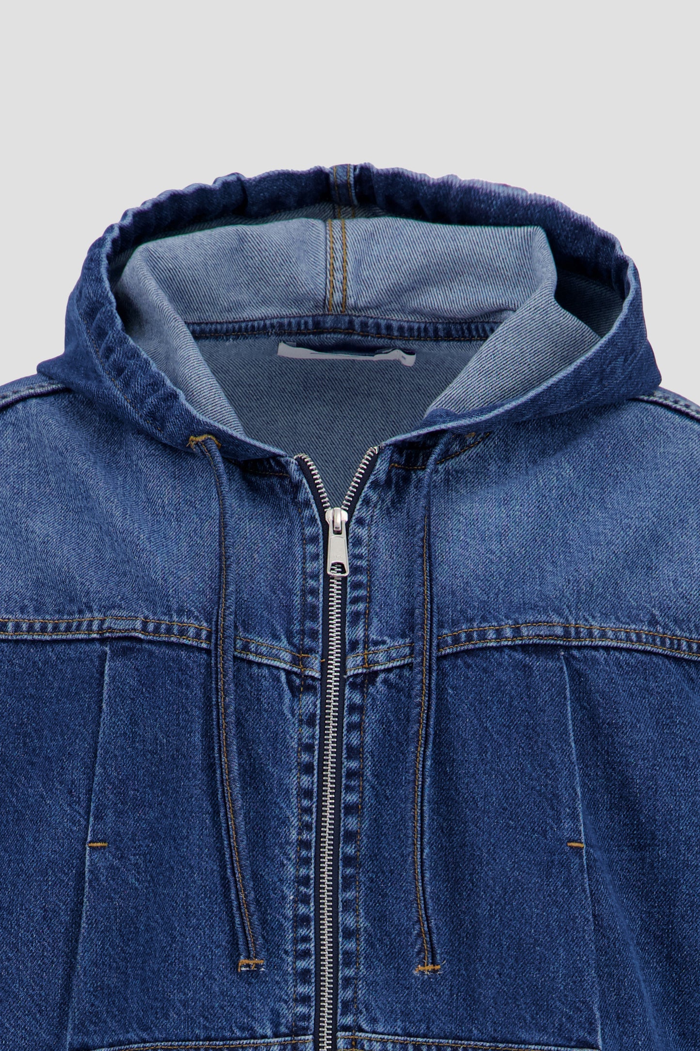 Denim Zip Up Hoodie - Blue