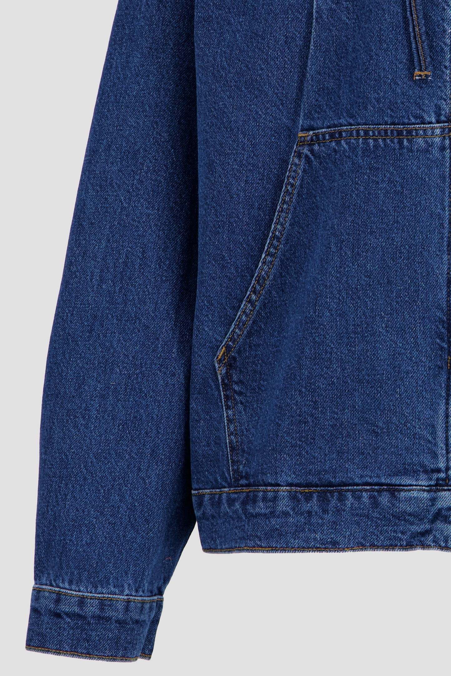 Denim Zip Up Hoodie - Blue