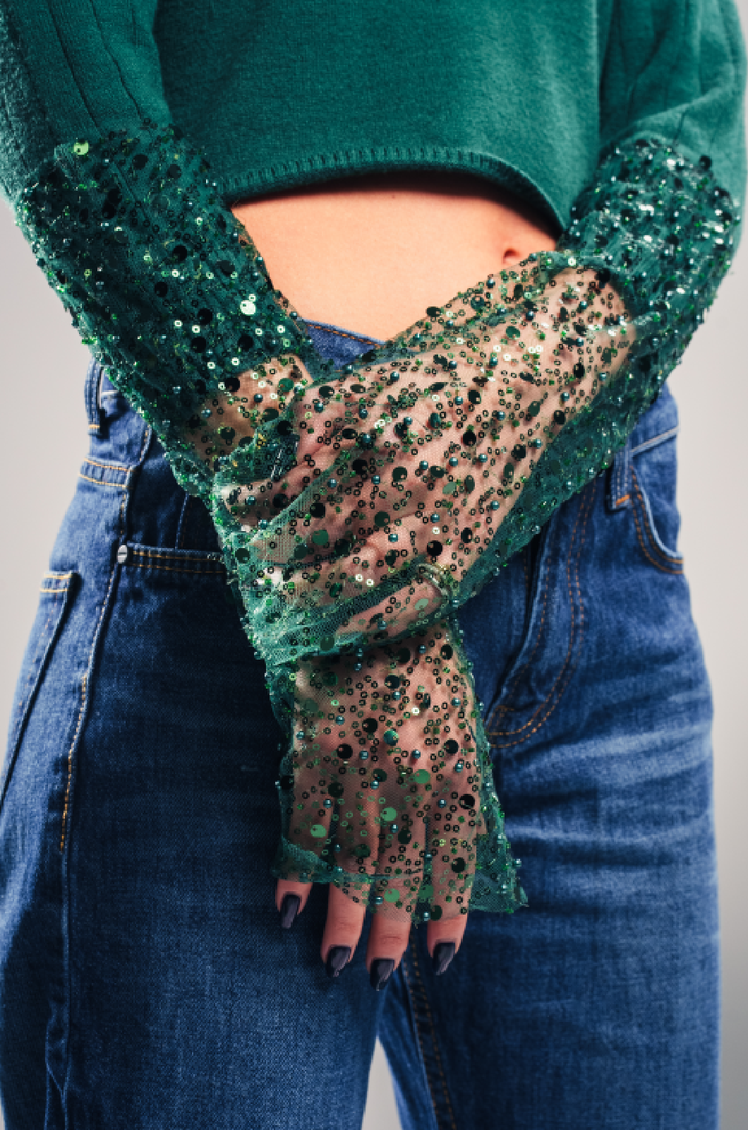 All that Glitters Knit Green