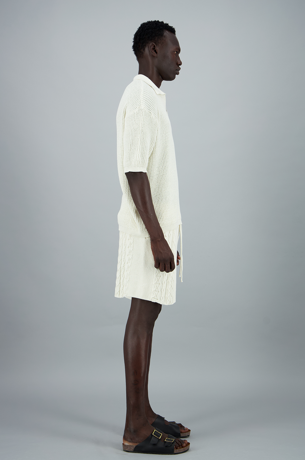 Men's Knit Polo Cream