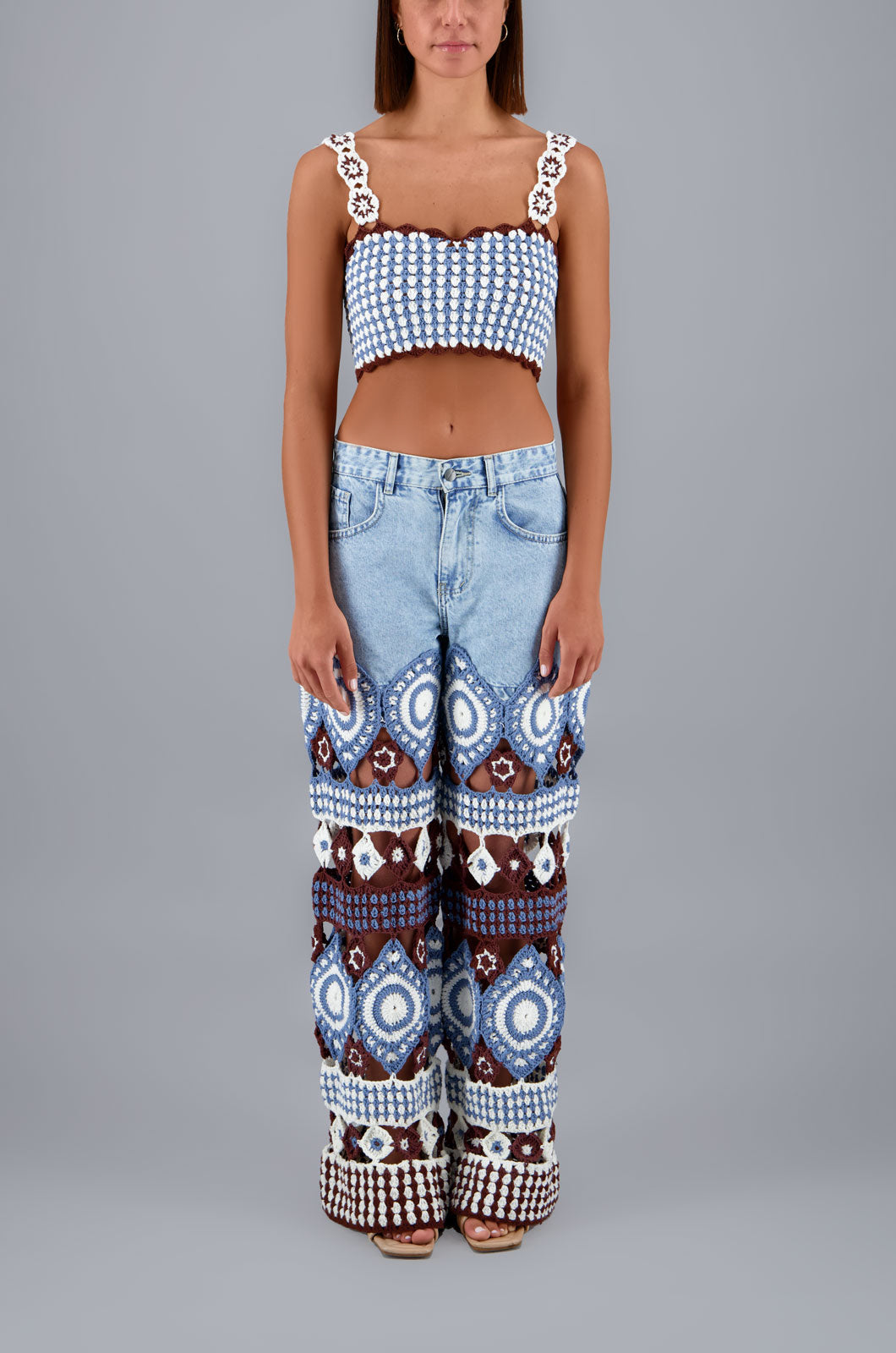 Denim Jeans With Crochet