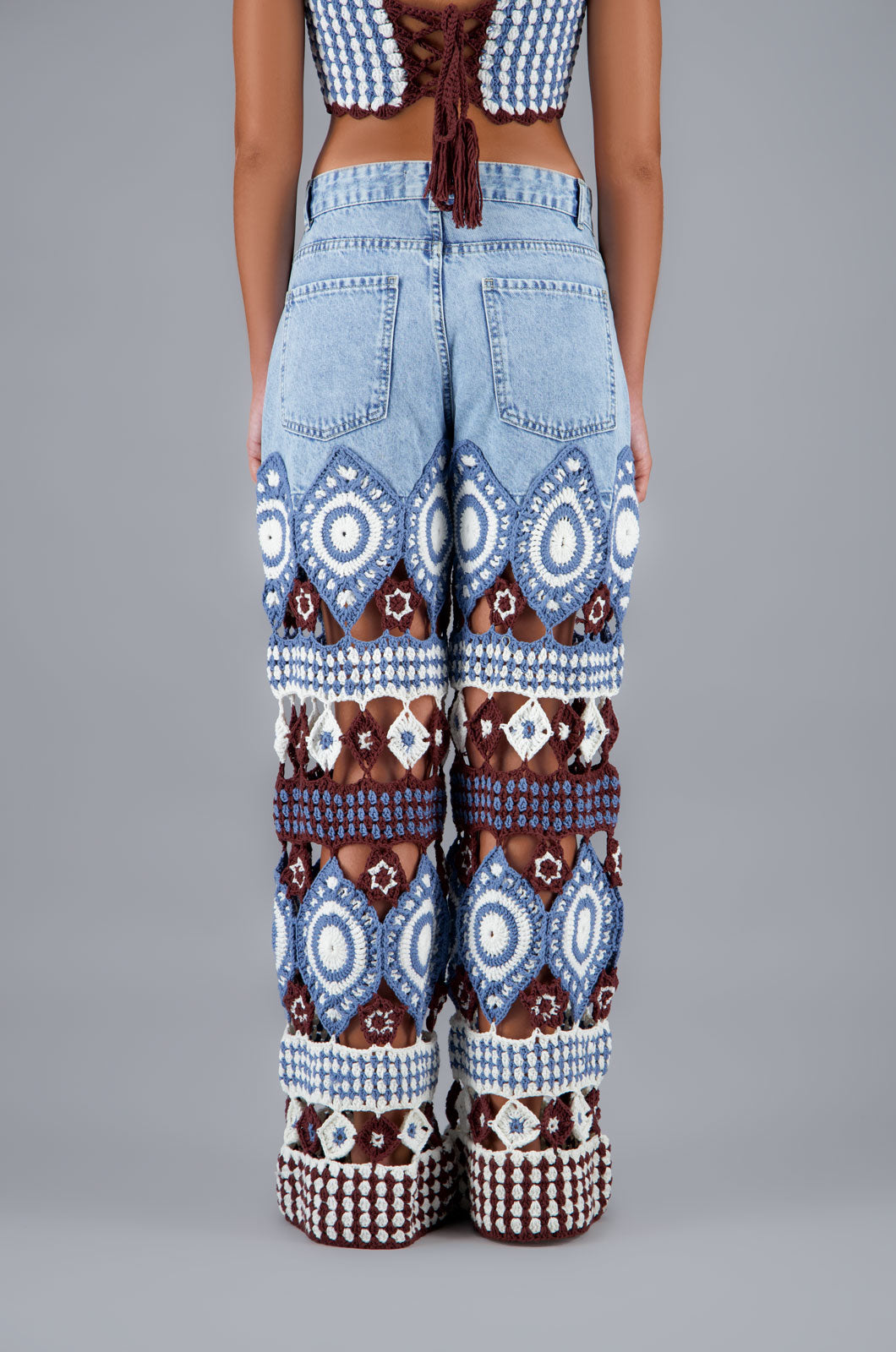 Denim Jeans With Crochet