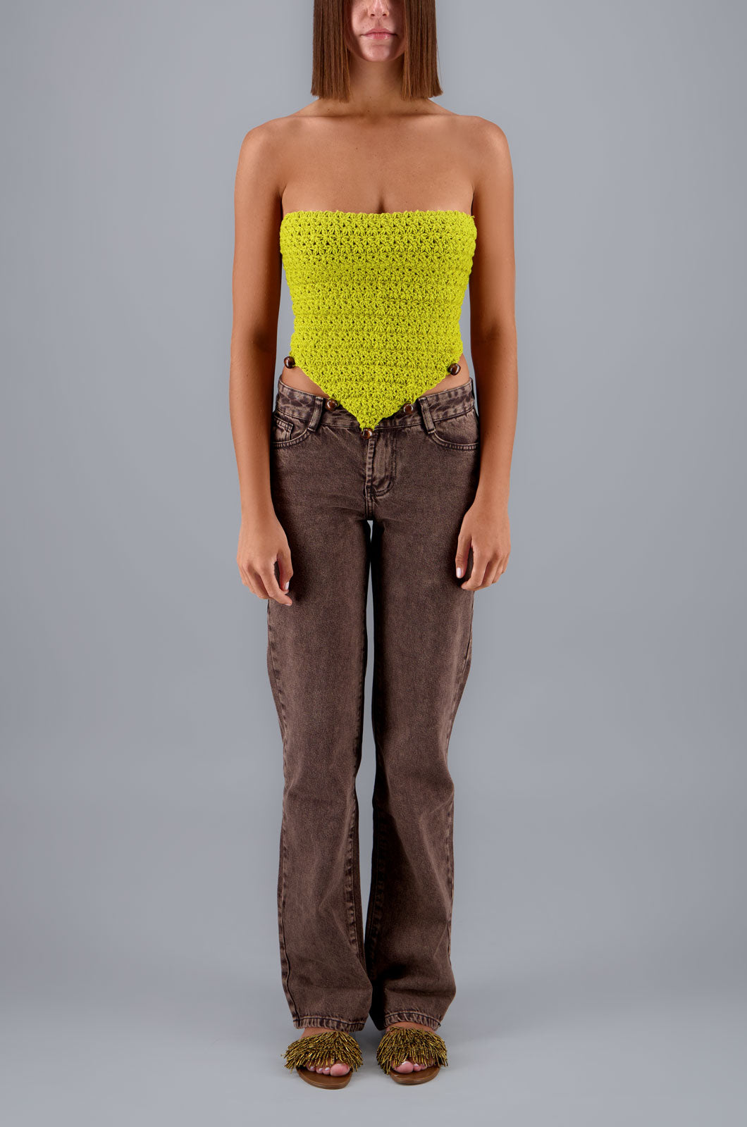 Straight Leg Jeans Chocolate Brown