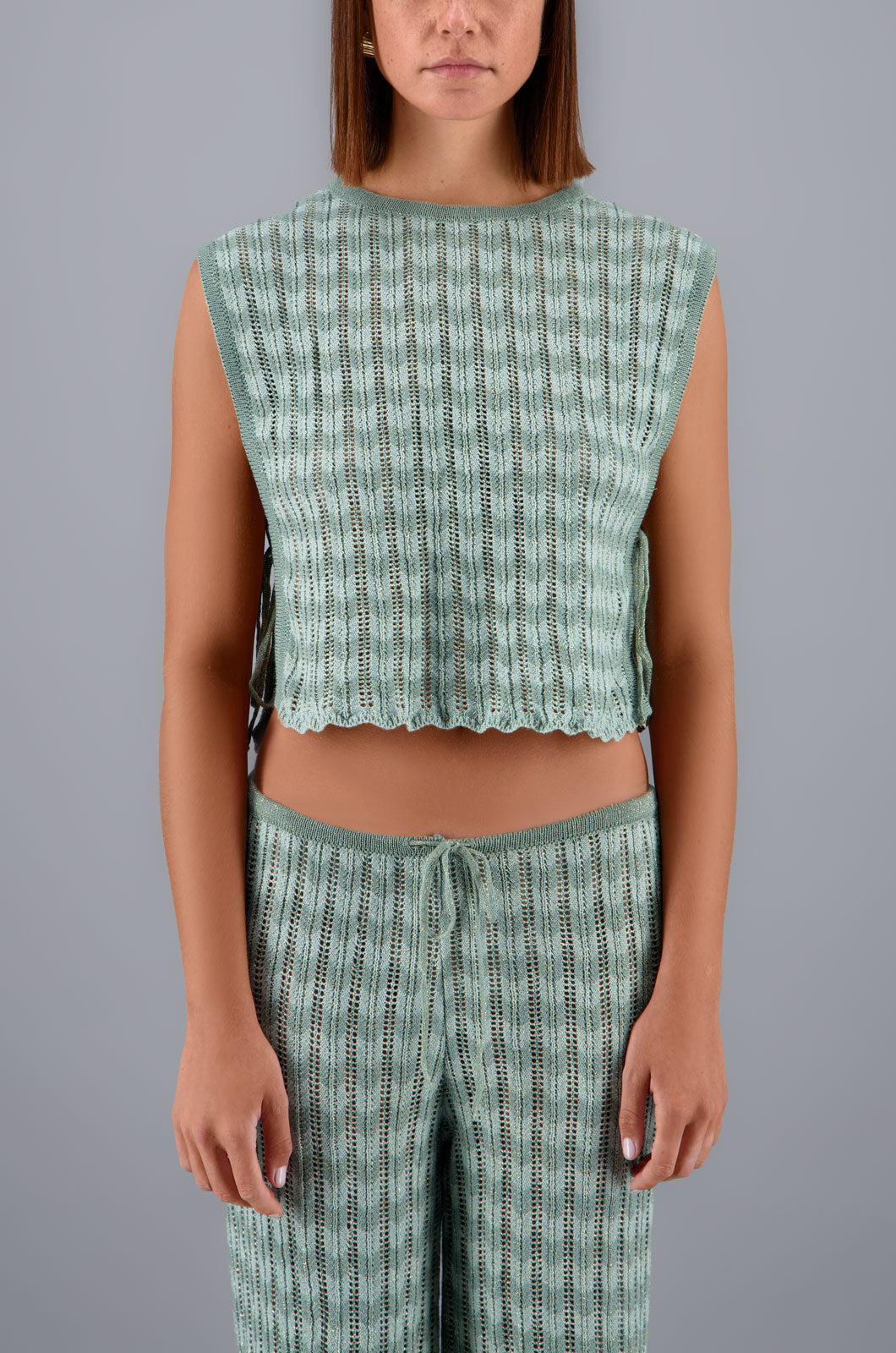 Zigzag Top Sage Green