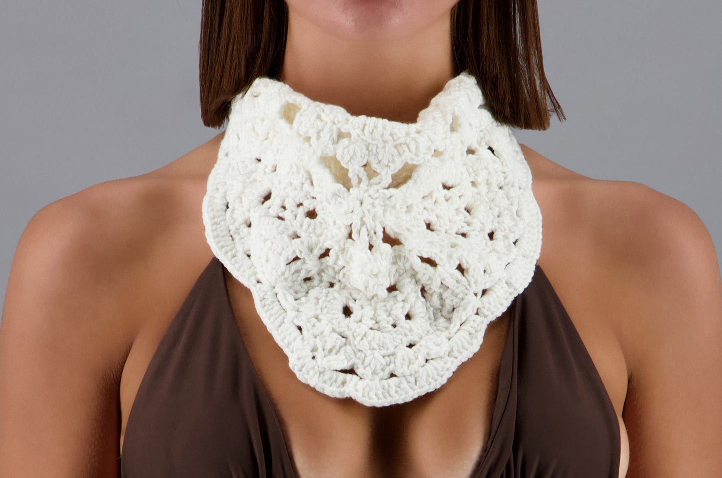 Plain Crochet Scarf Offwhite