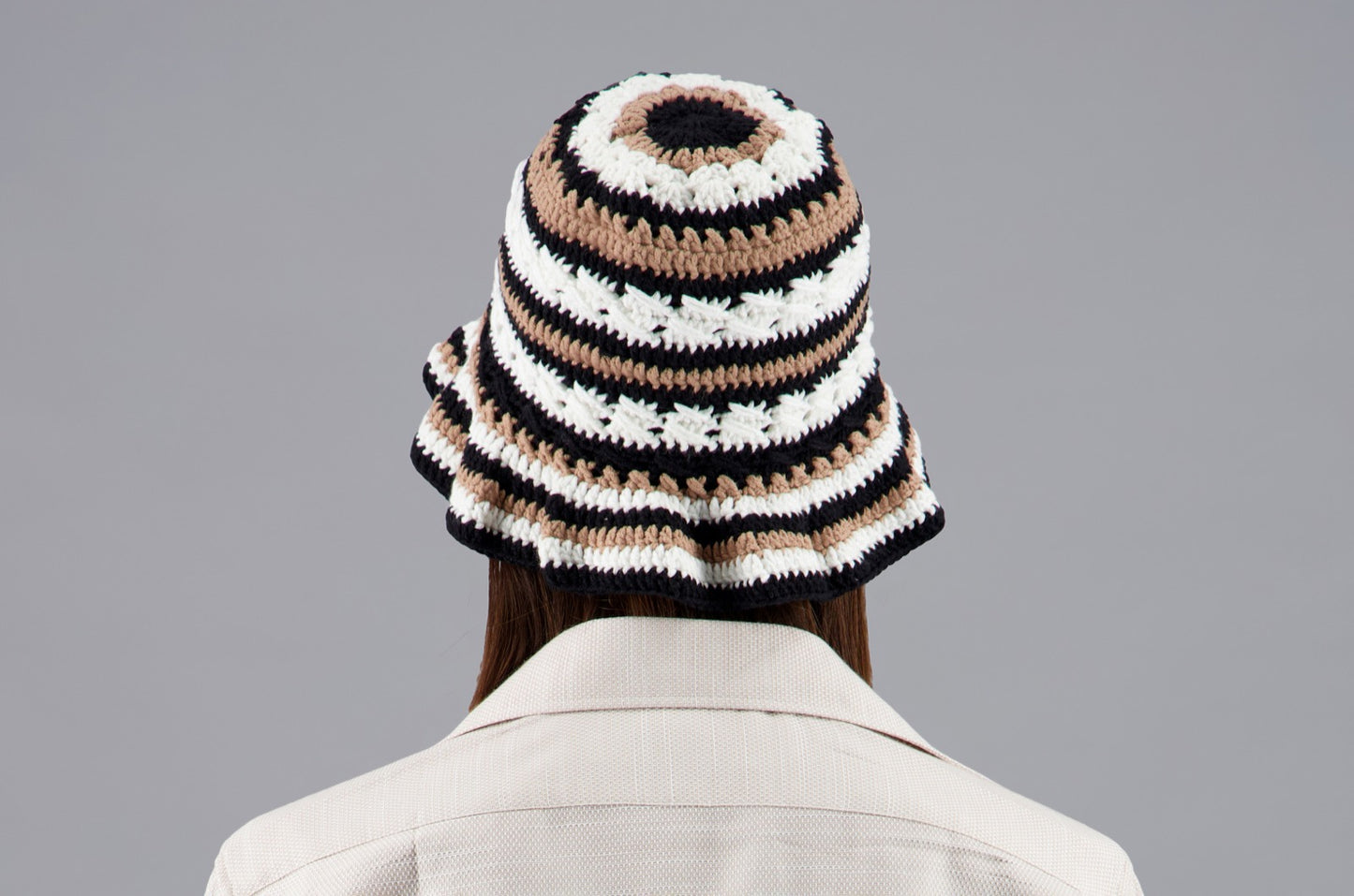 Crochet Bucket Hat Beige