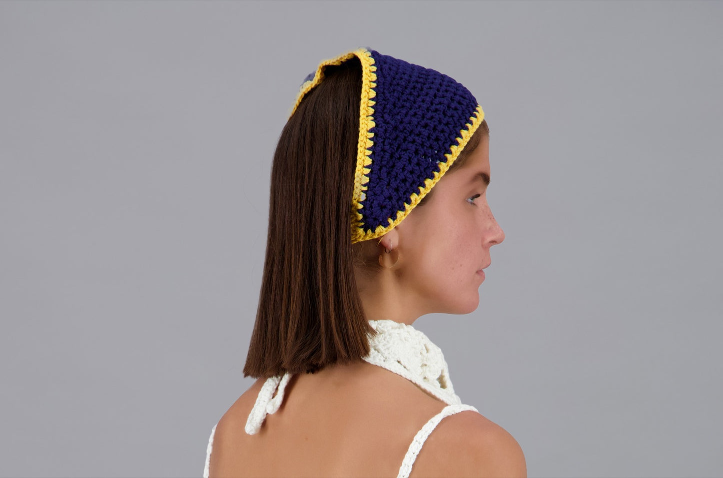 Colorful Crochet Hair Band Yellow & Blue
