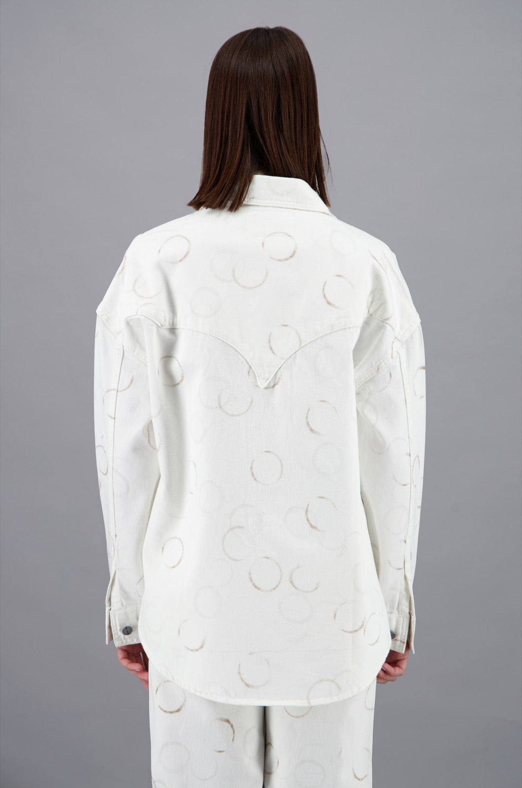 Coaster Shirt Off White & Brown