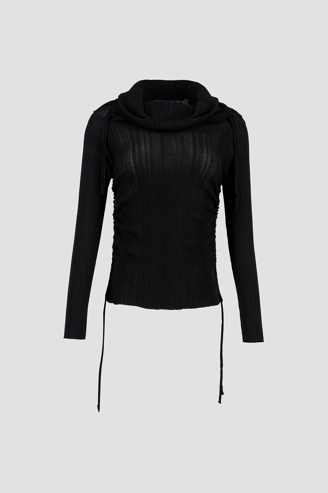 Off Shoulder Knit -Black