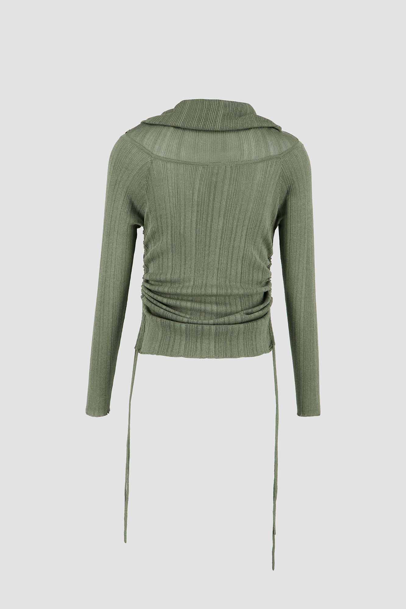 Off Shoulder Knit -Olive