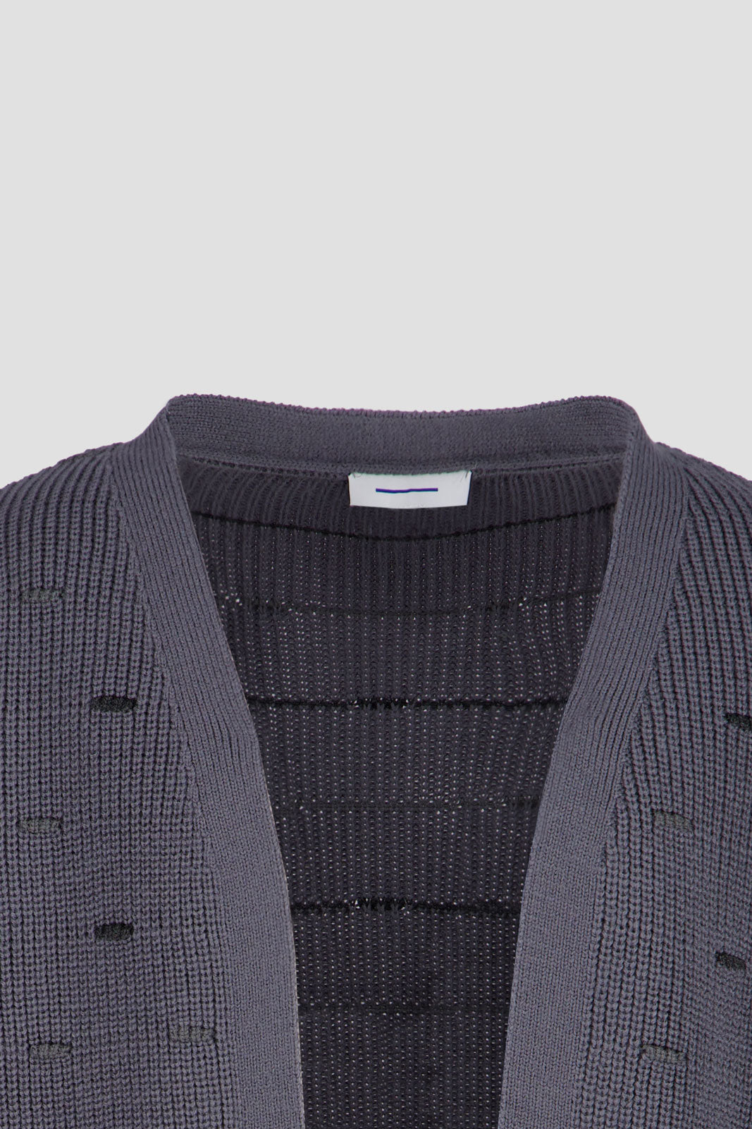 Open Knit Cardigan - Grey