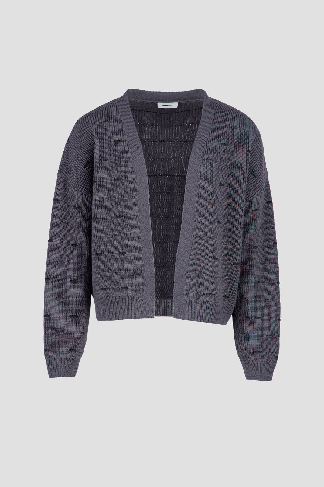 Open Knit Cardigan - Grey