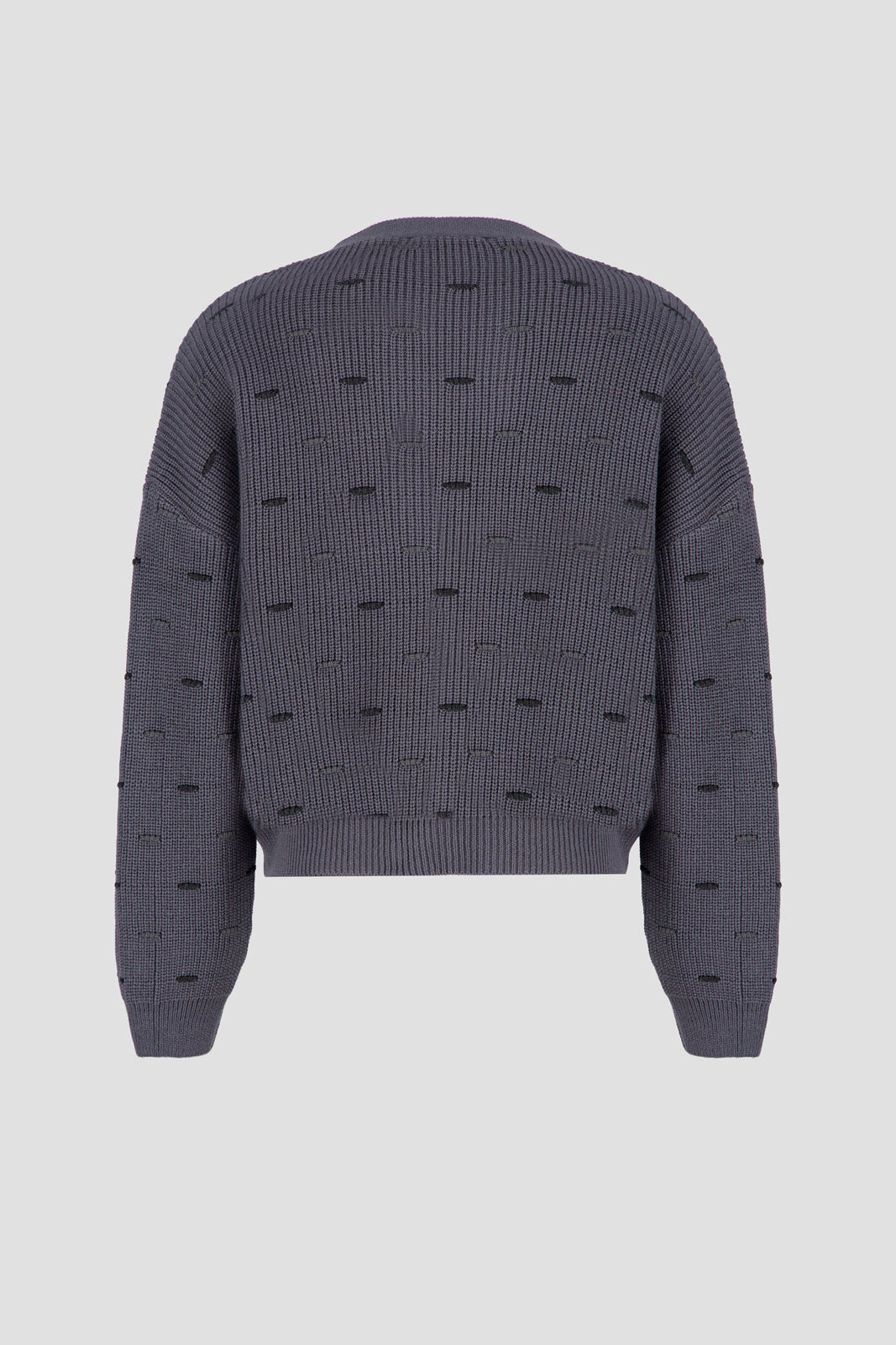 Open Knit Cardigan - Grey