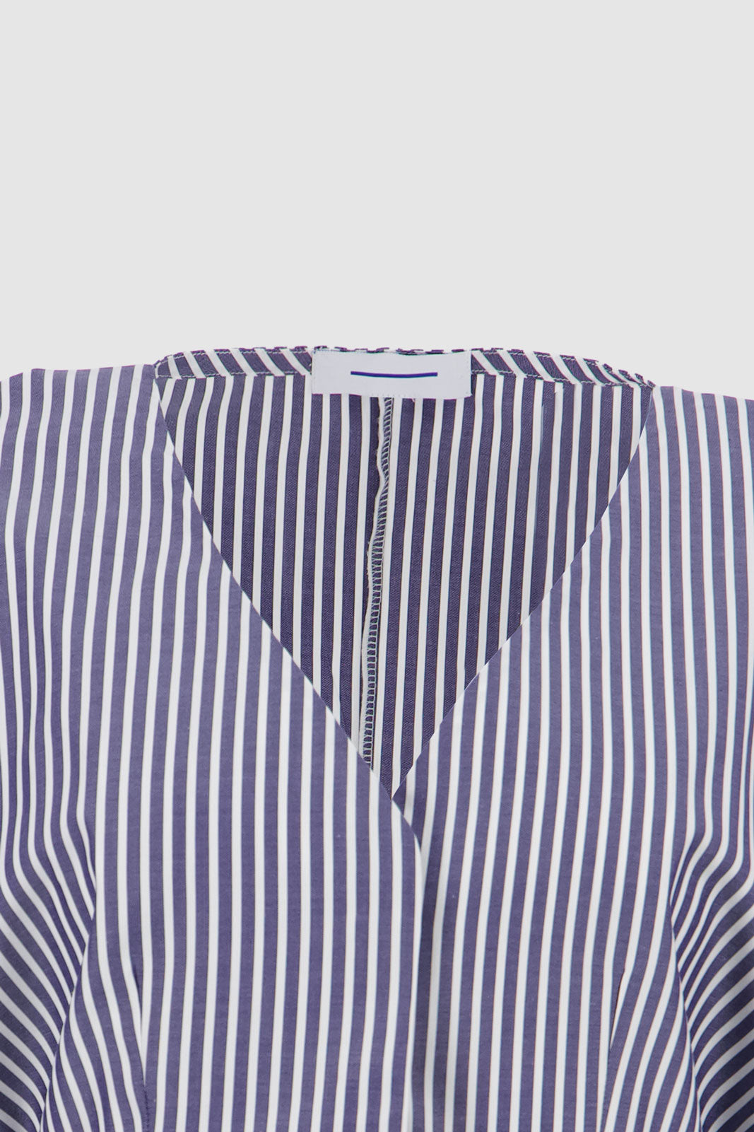 Balloon Sleeves Shirt - Navy & White Stripes