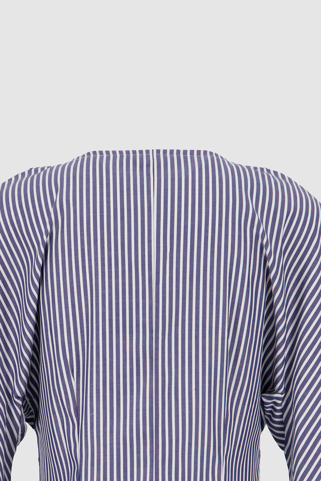 Balloon Sleeves Shirt - Navy & White Stripes