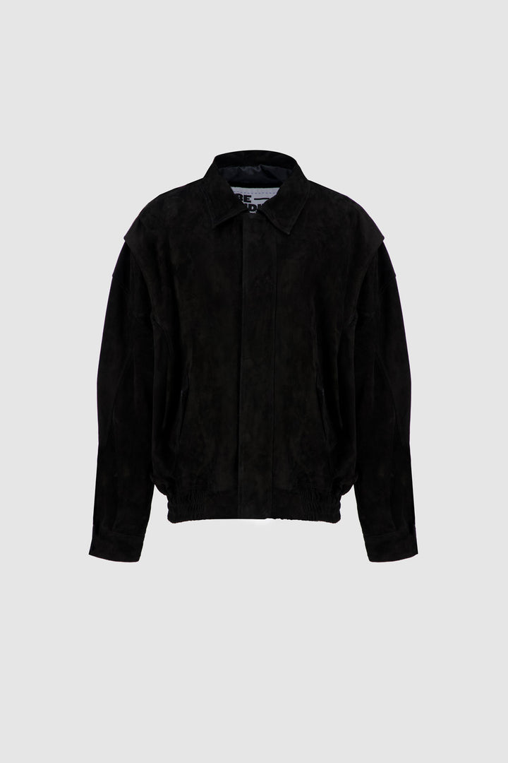 Bomber Suede Jacket -Black