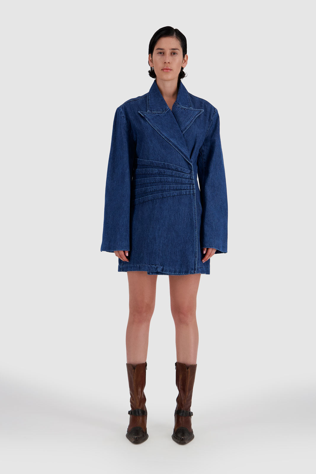 Denim Blazer Dress - Blue