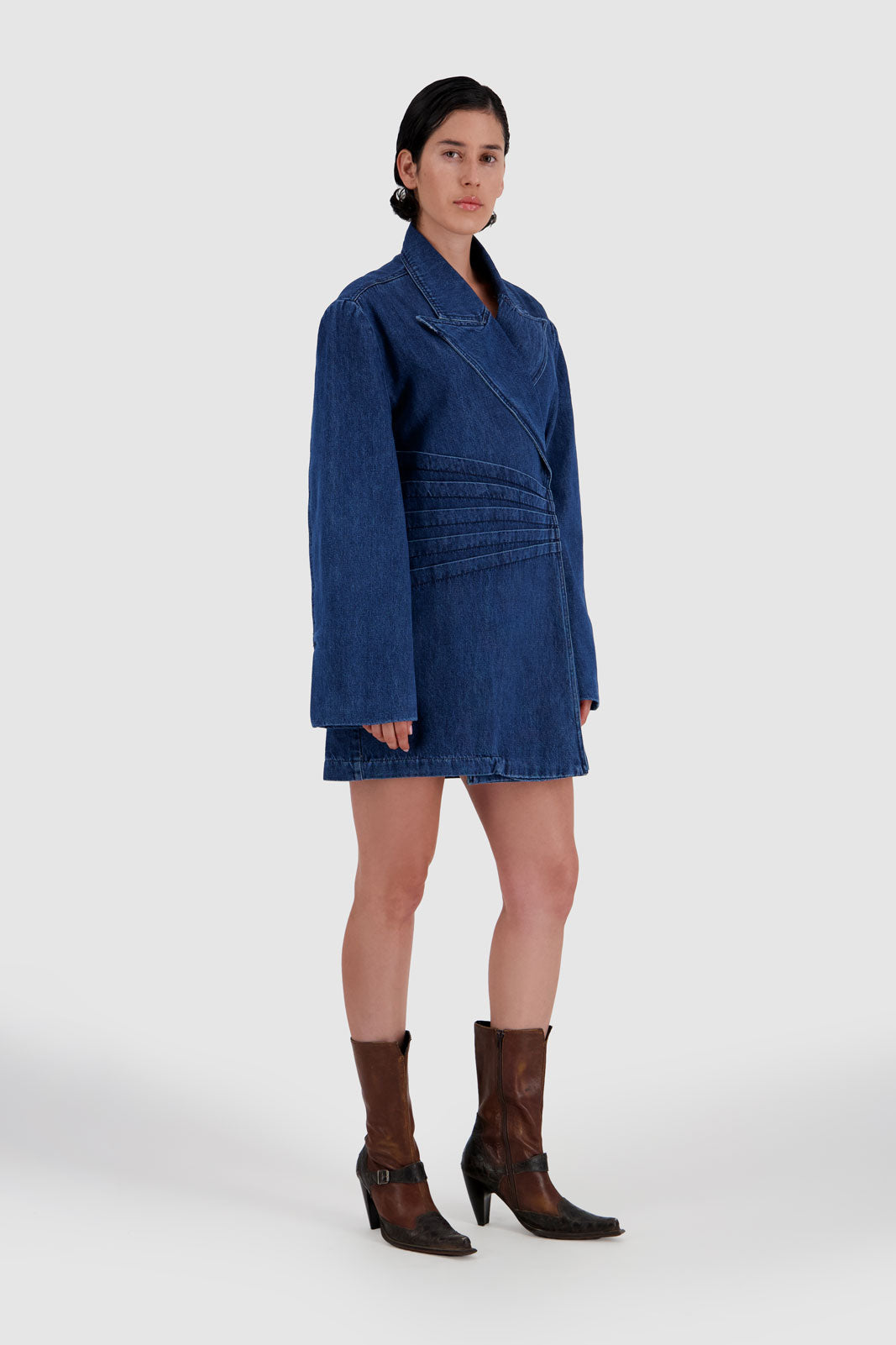 Denim Blazer Dress - Blue