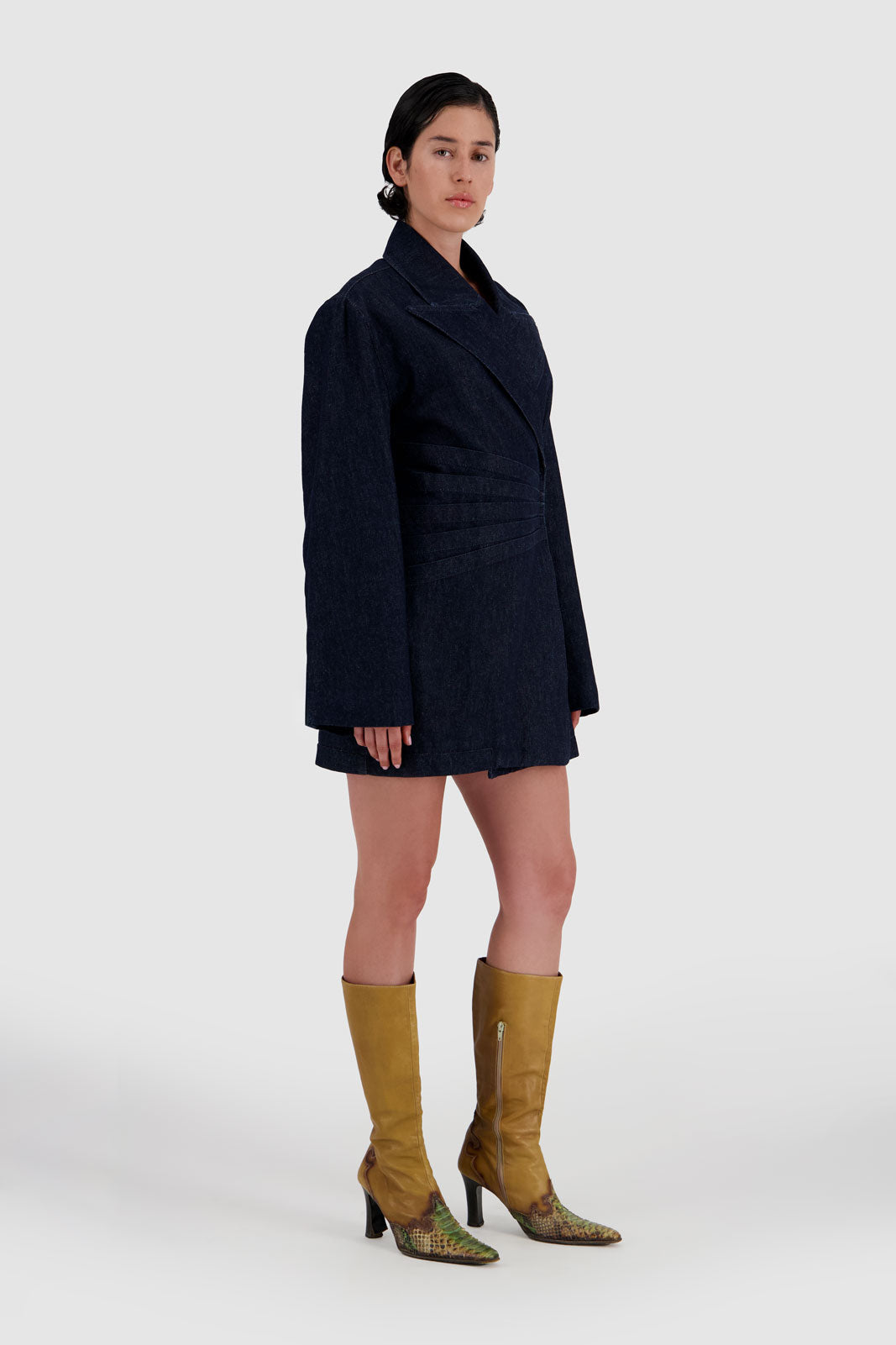 Denim Blazer Dress - Midnight Blue