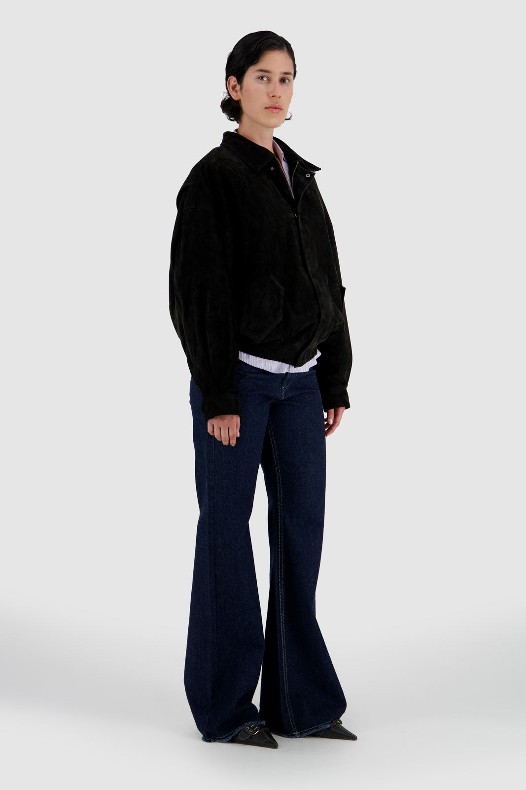 Bomber Suede Jacket -Black