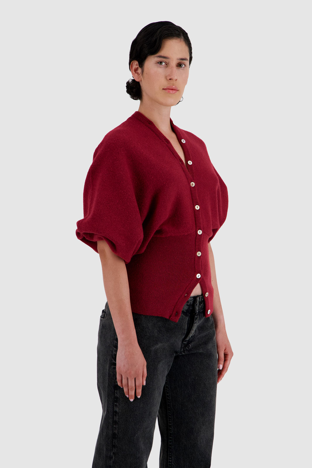 Cinched Cardi - Burgundy