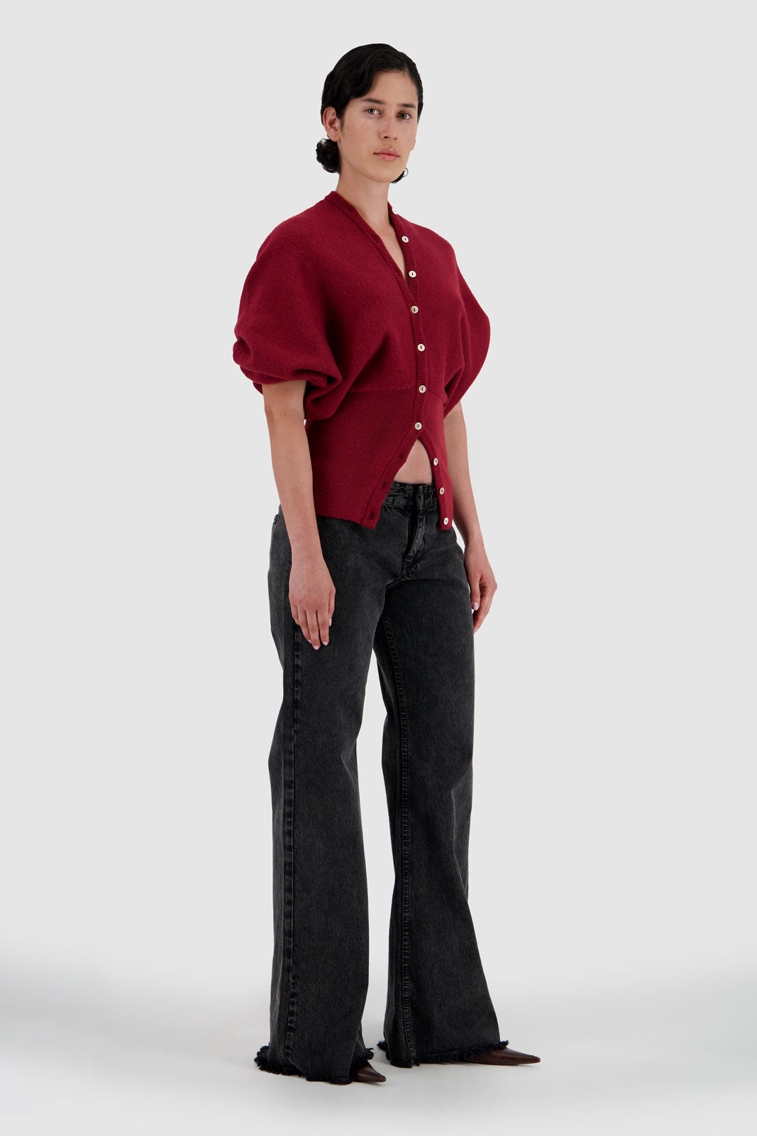 Cinched Cardi - Burgundy
