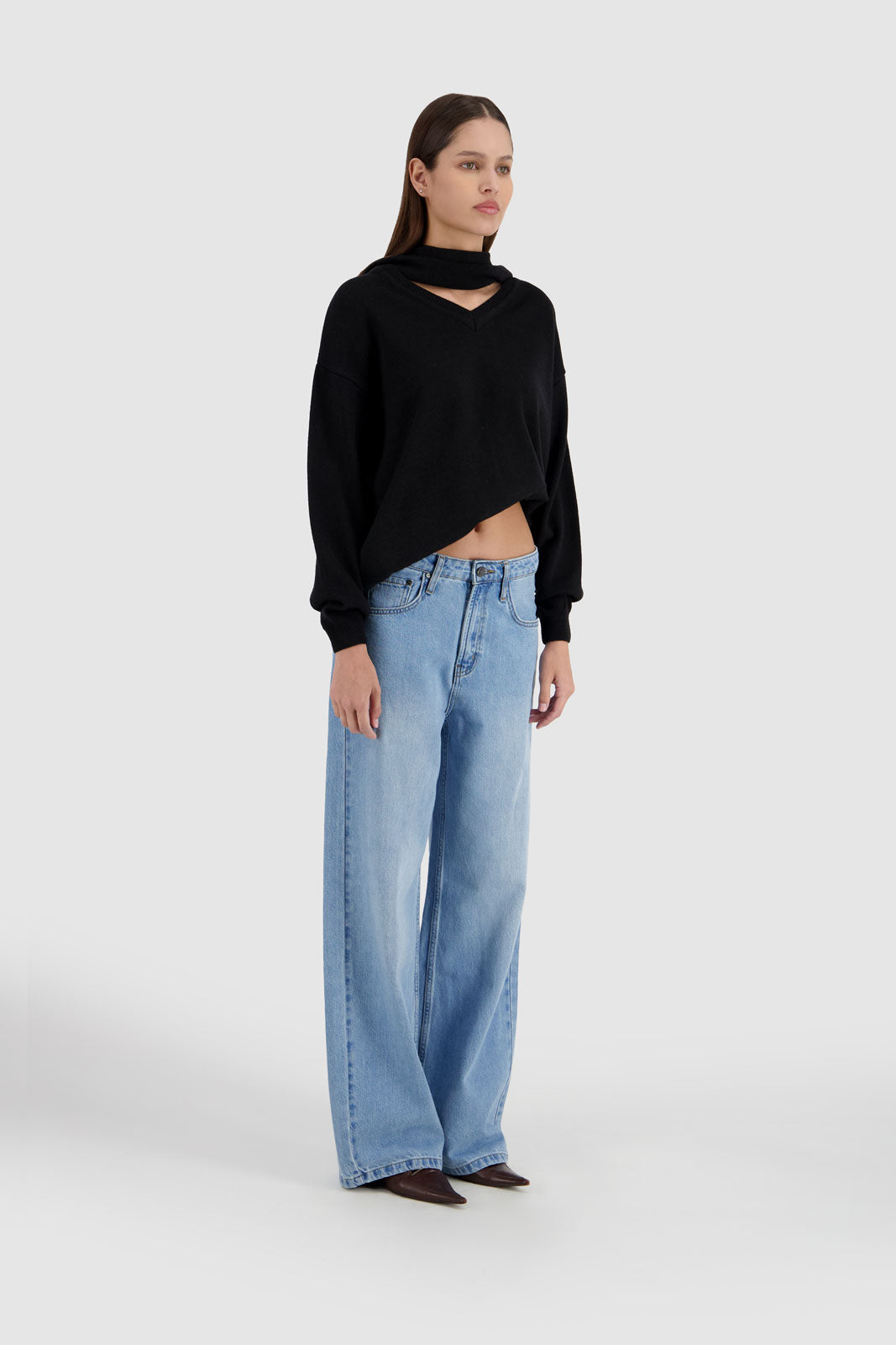 Scarf Sweater Black