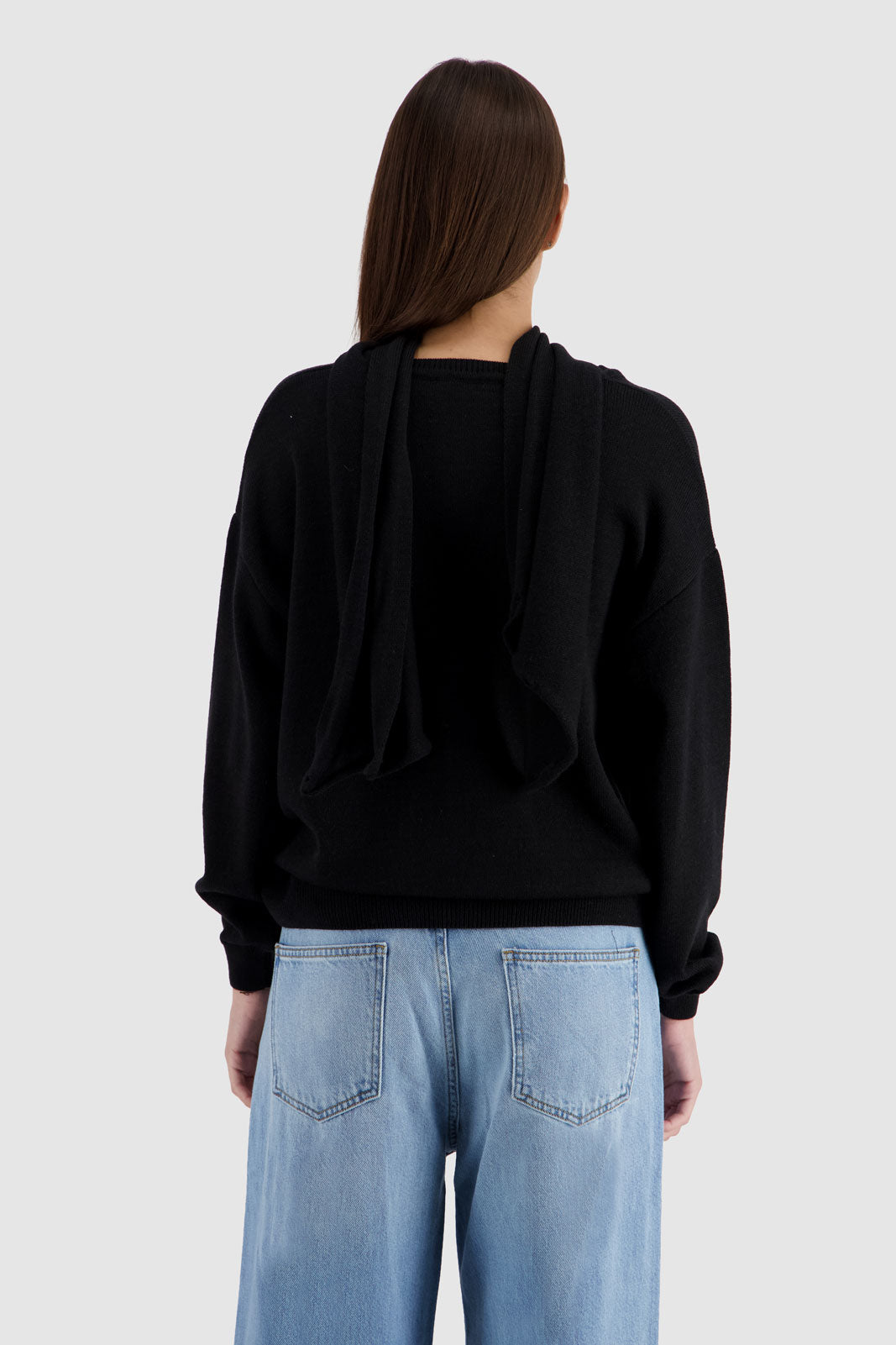 Scarf Sweater Black