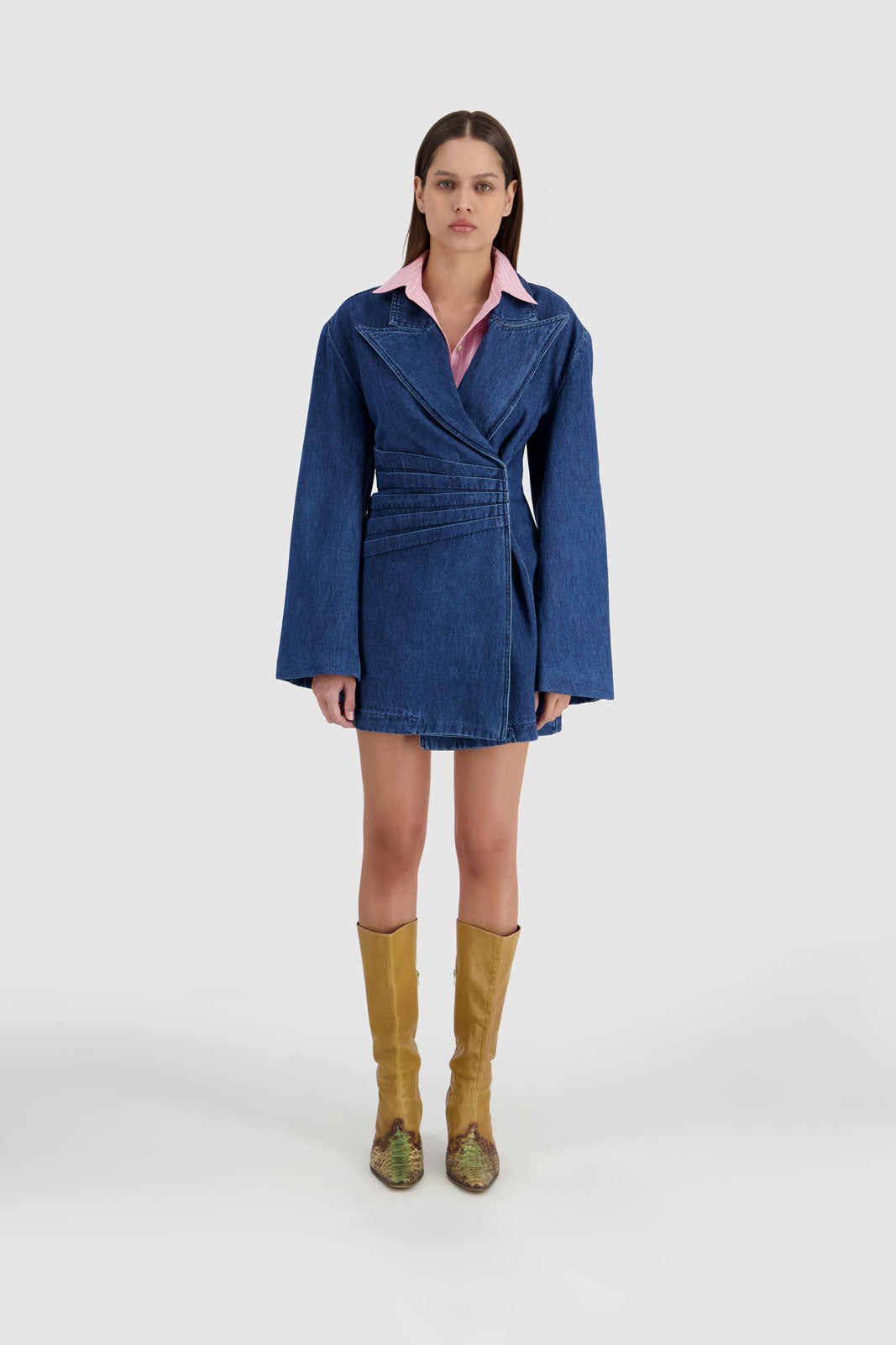 Denim Blazer Dress - Blue