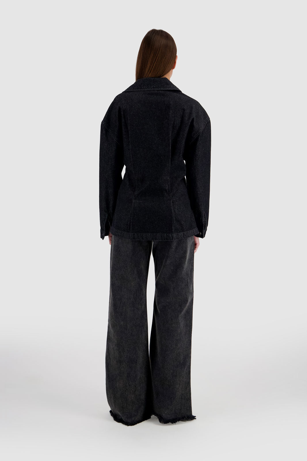 Denim Side Buttoned Shirt - Raw Black