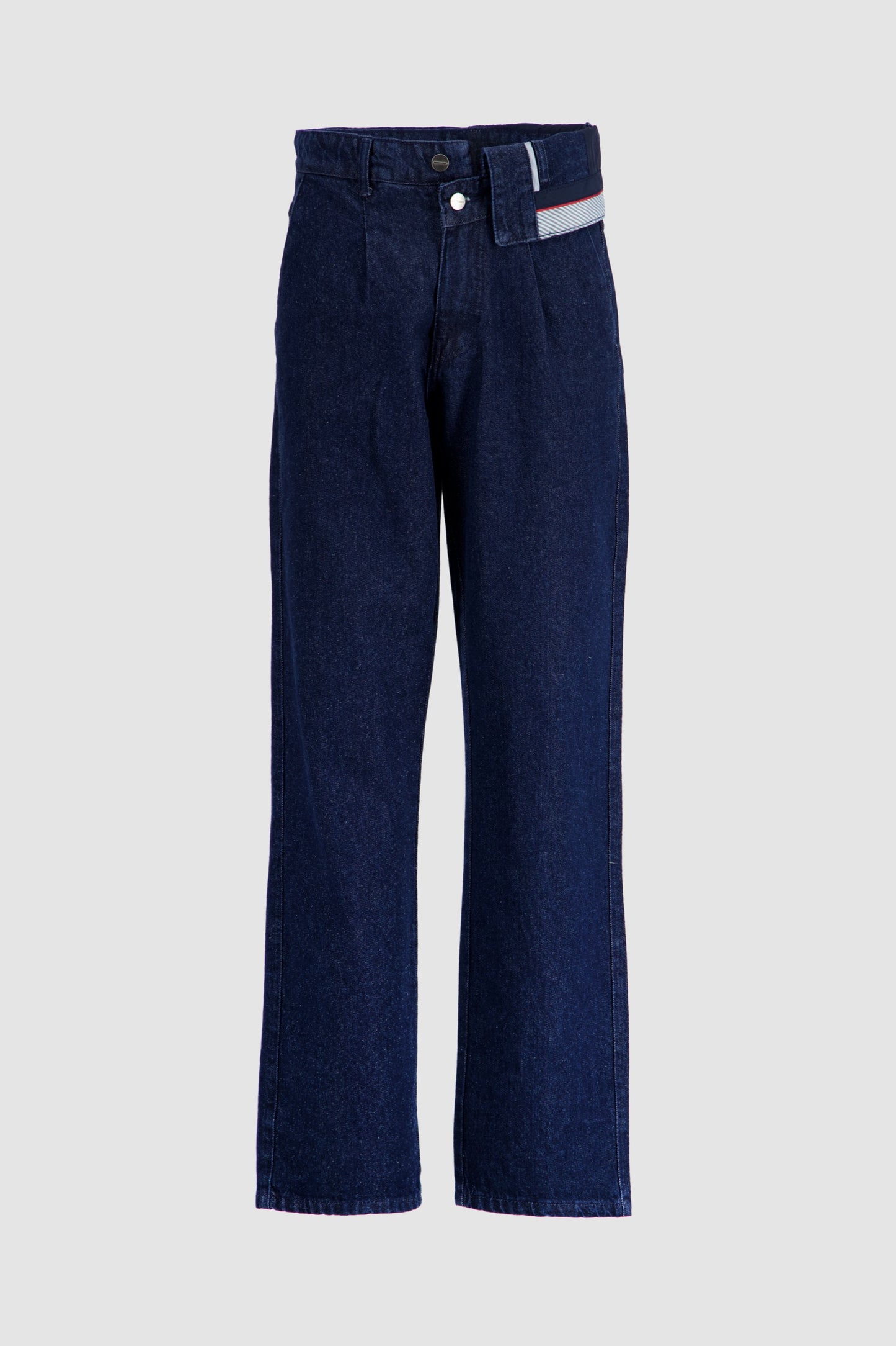 Fold Over Waistband Jeans - Midnight Blue