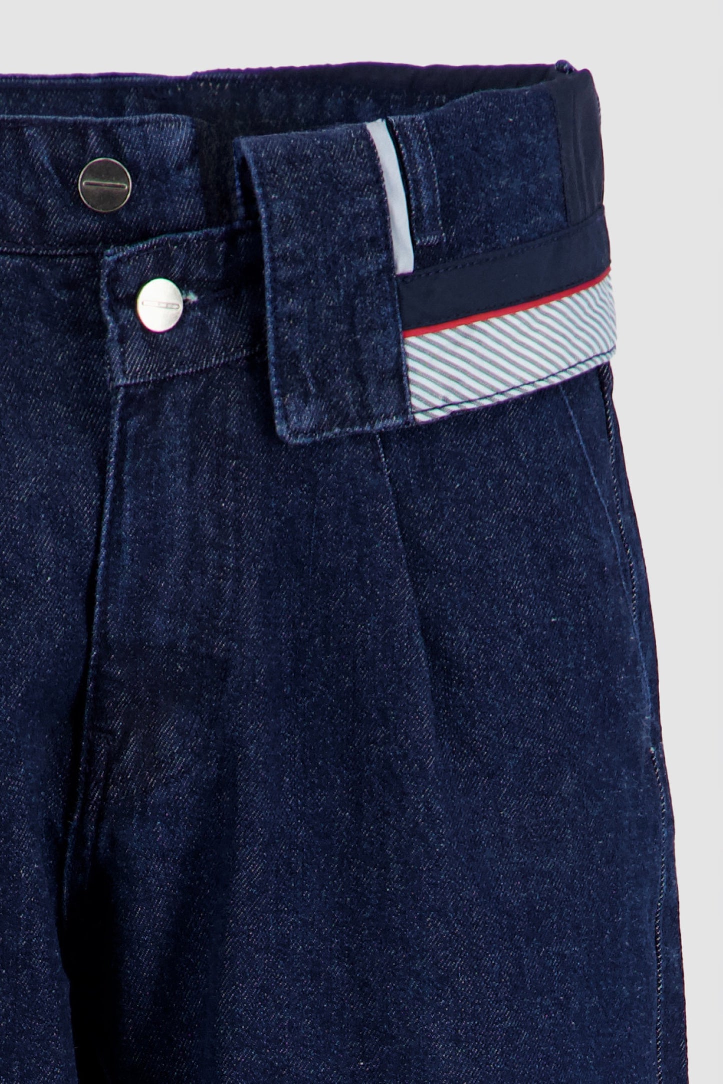 Fold Over Waistband Jeans - Midnight Blue