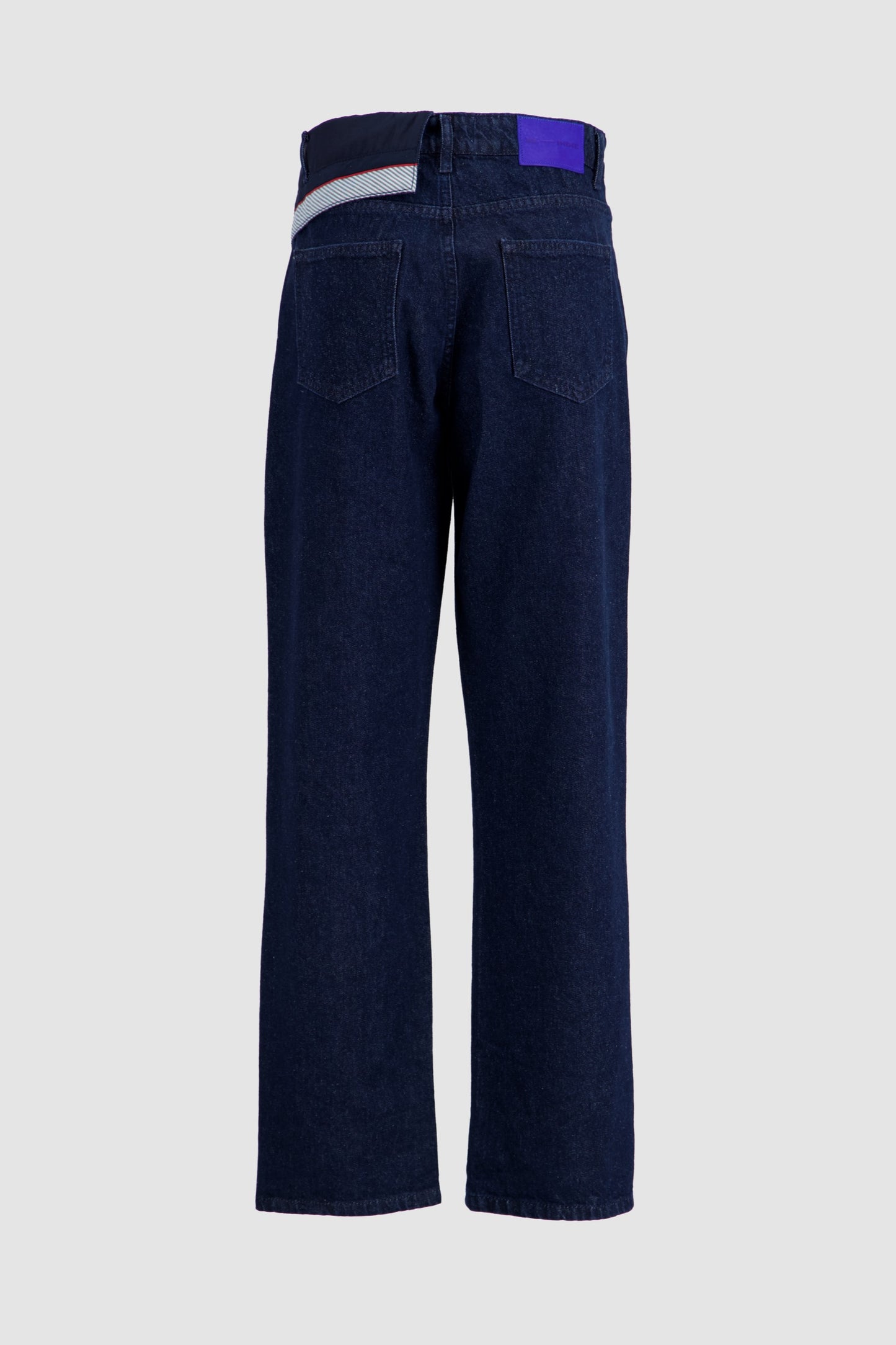 Fold Over Waistband Jeans - Midnight Blue
