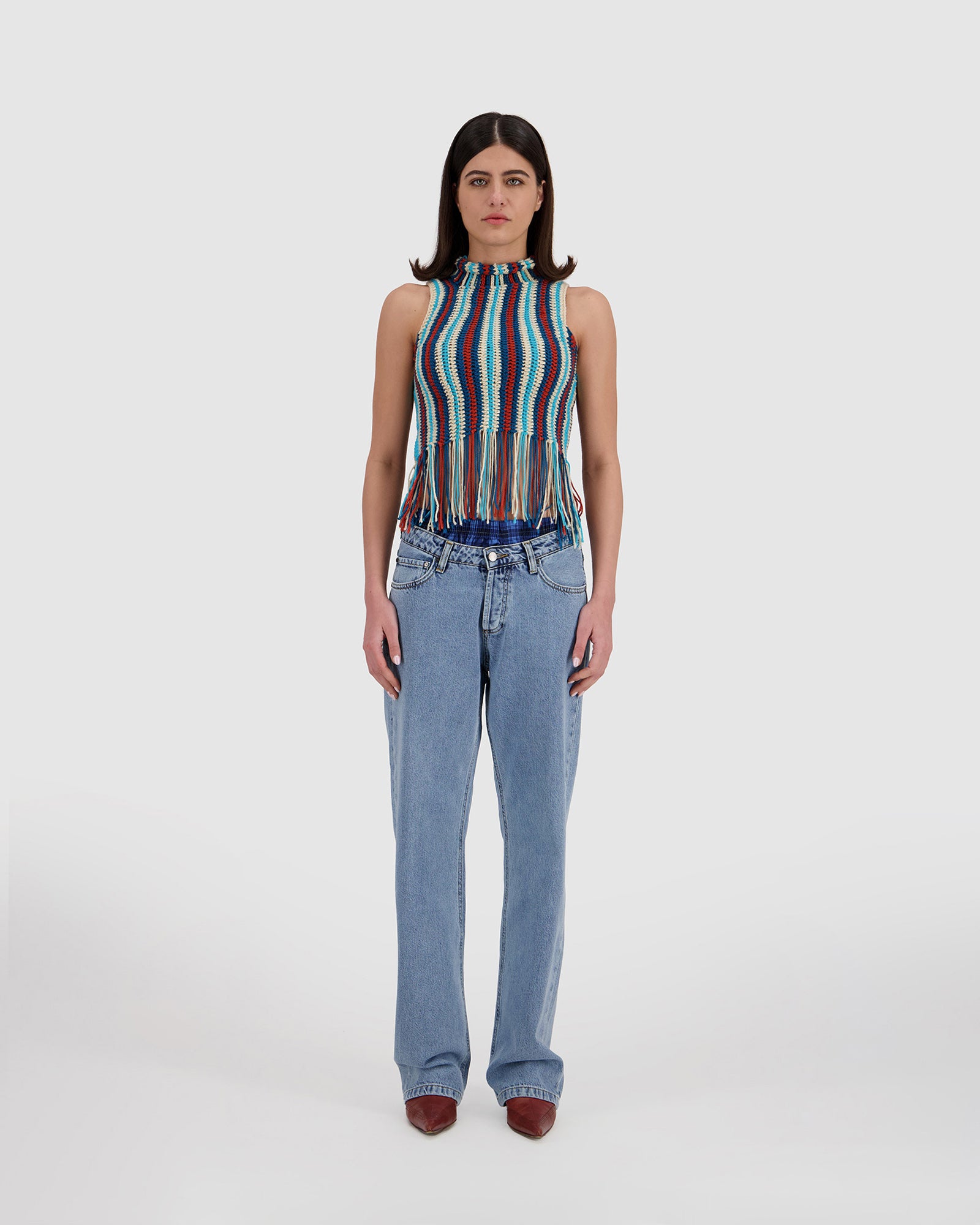 Straight Leg Jeans - Medium Blue