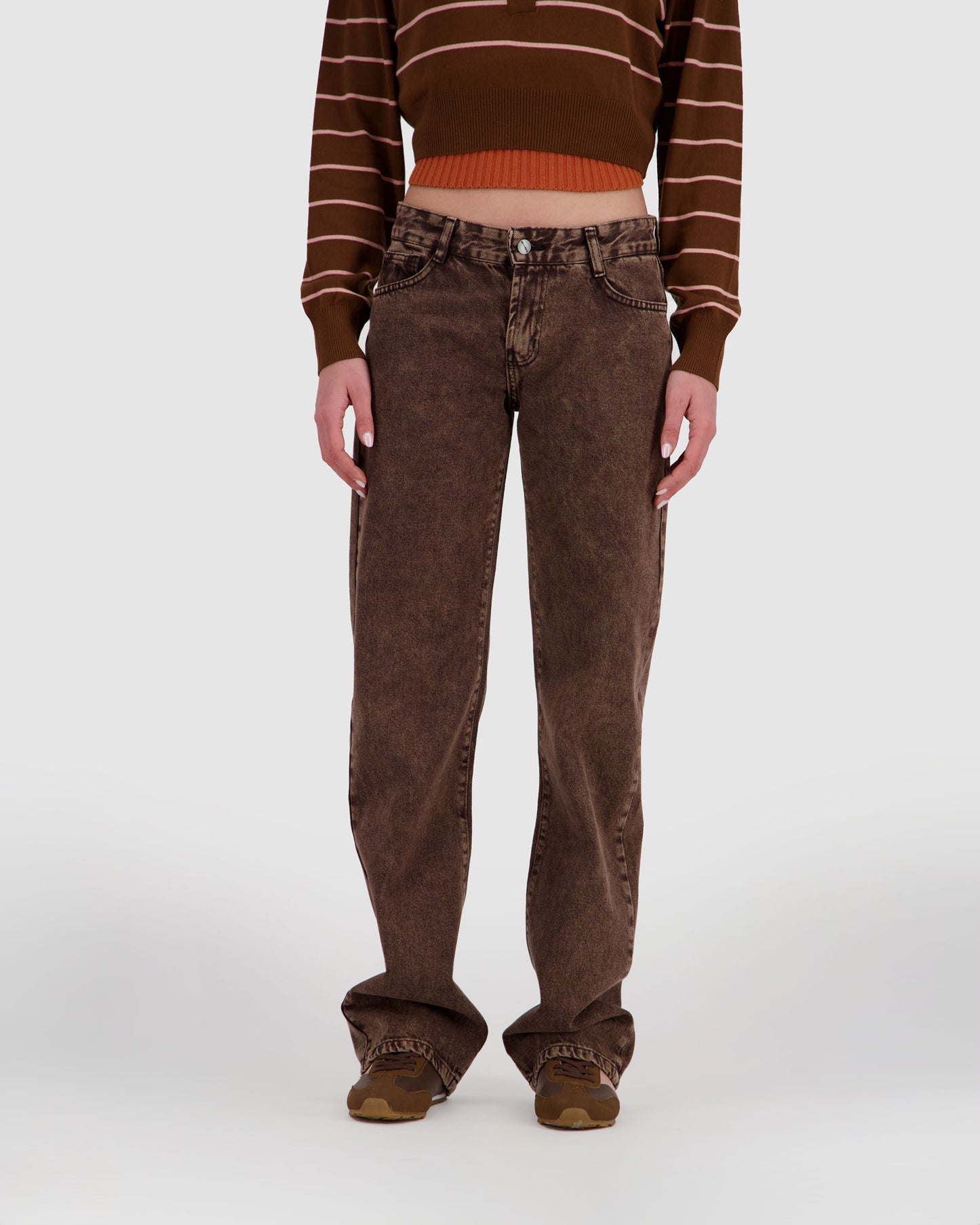 Straight Leg Jeans Chocolate Brown