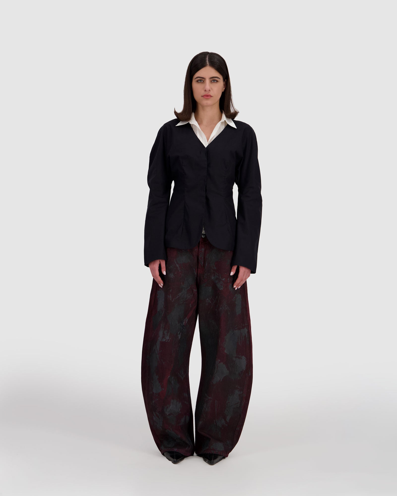 Balloon Sleeves Shirt - Black