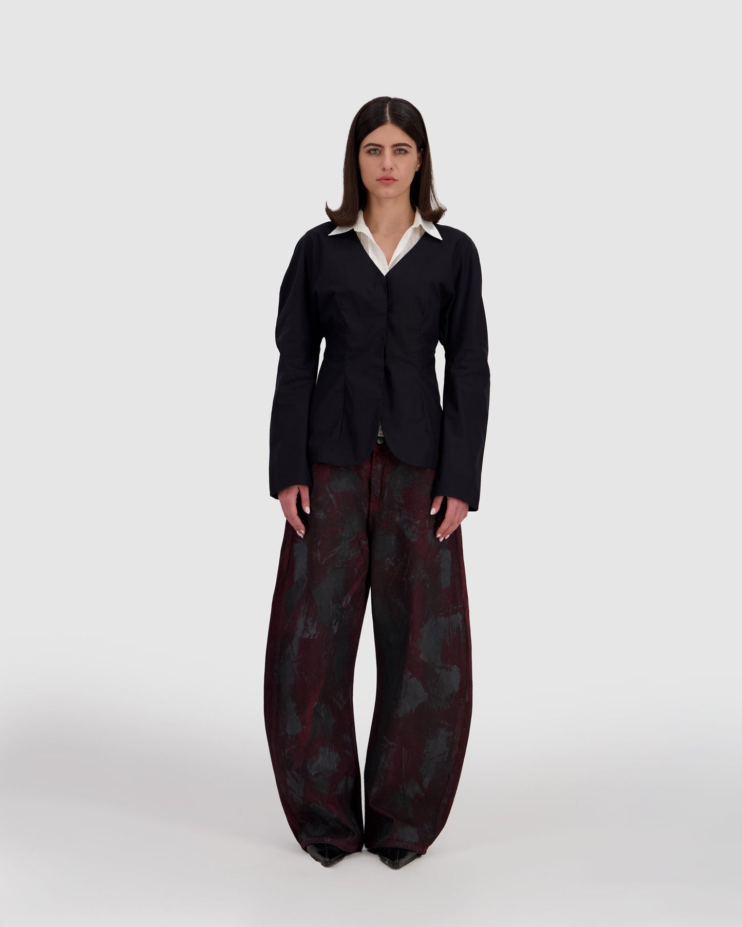 Balloon Sleeves Shirt - Black