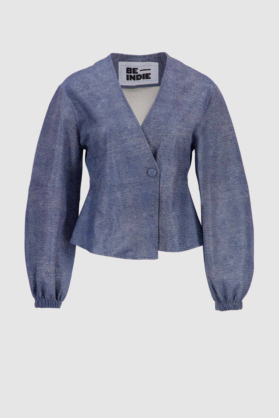 Leather Blouse - Blue Denim