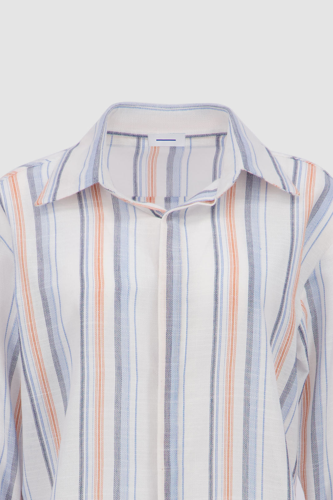 Beach Striped Bound Shirt -Blue x Salmon