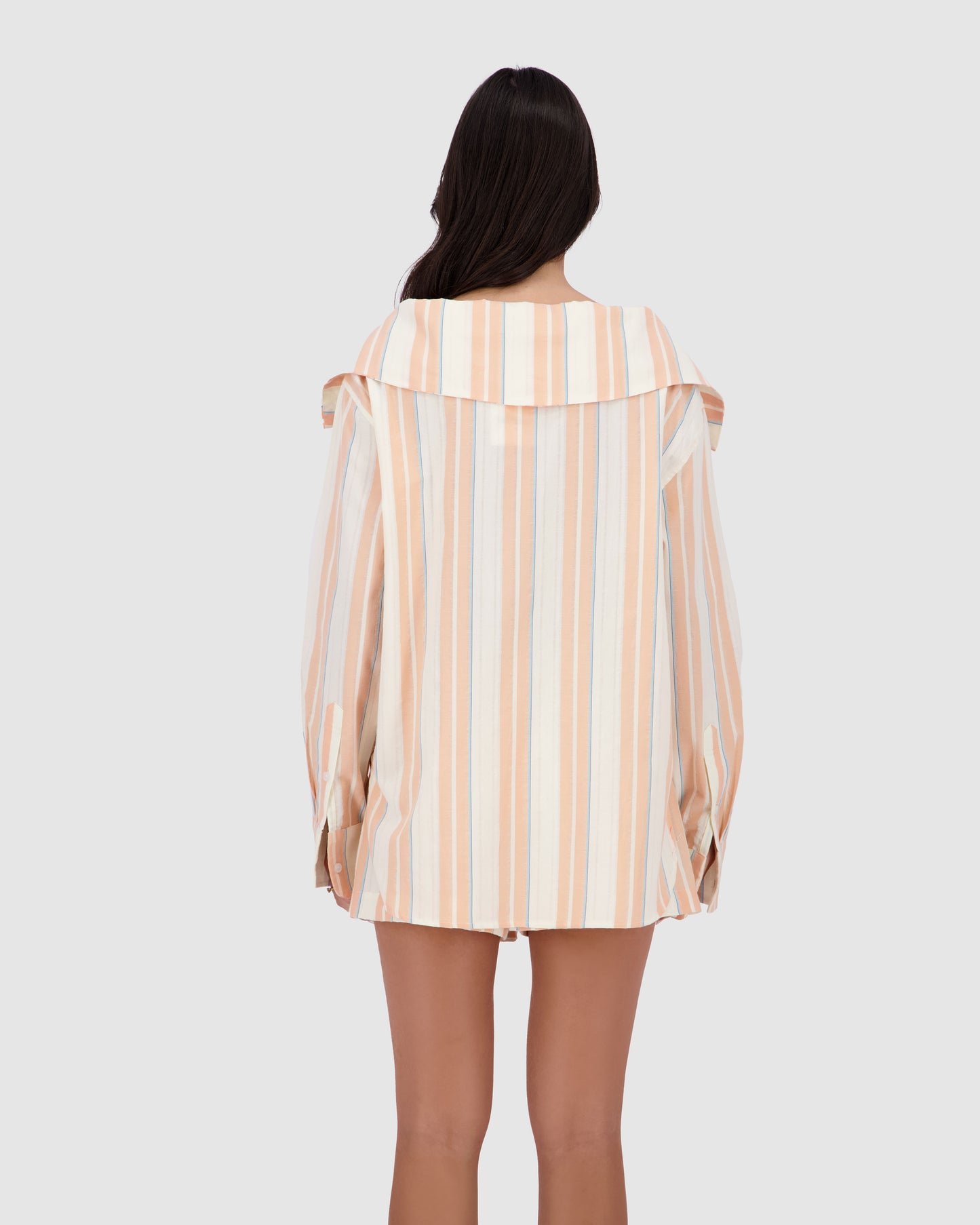 Boxer Short -Peach Pinstripe